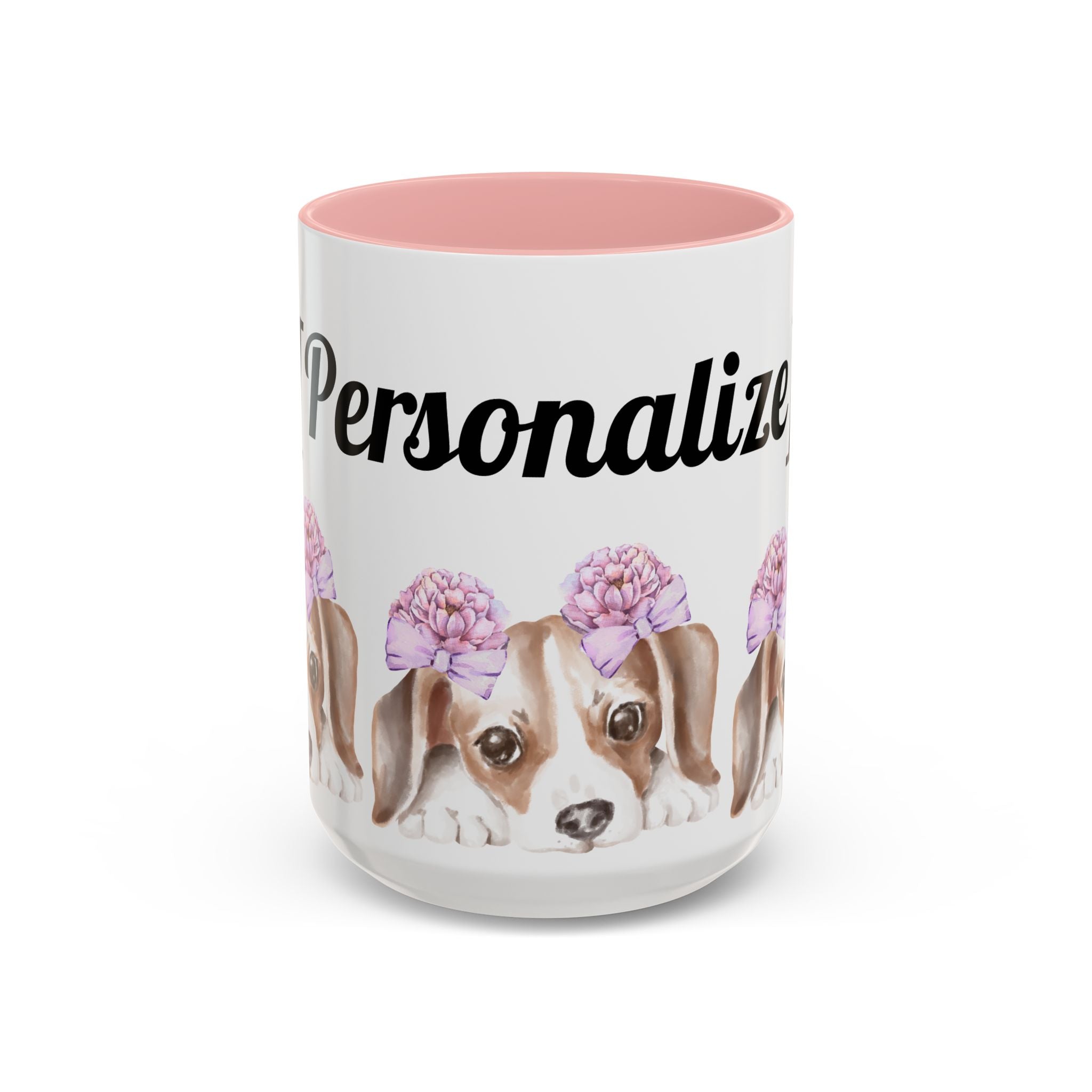 Coffee Mug | Puppy Face with Custom Script Accent Mug (11/15oz)