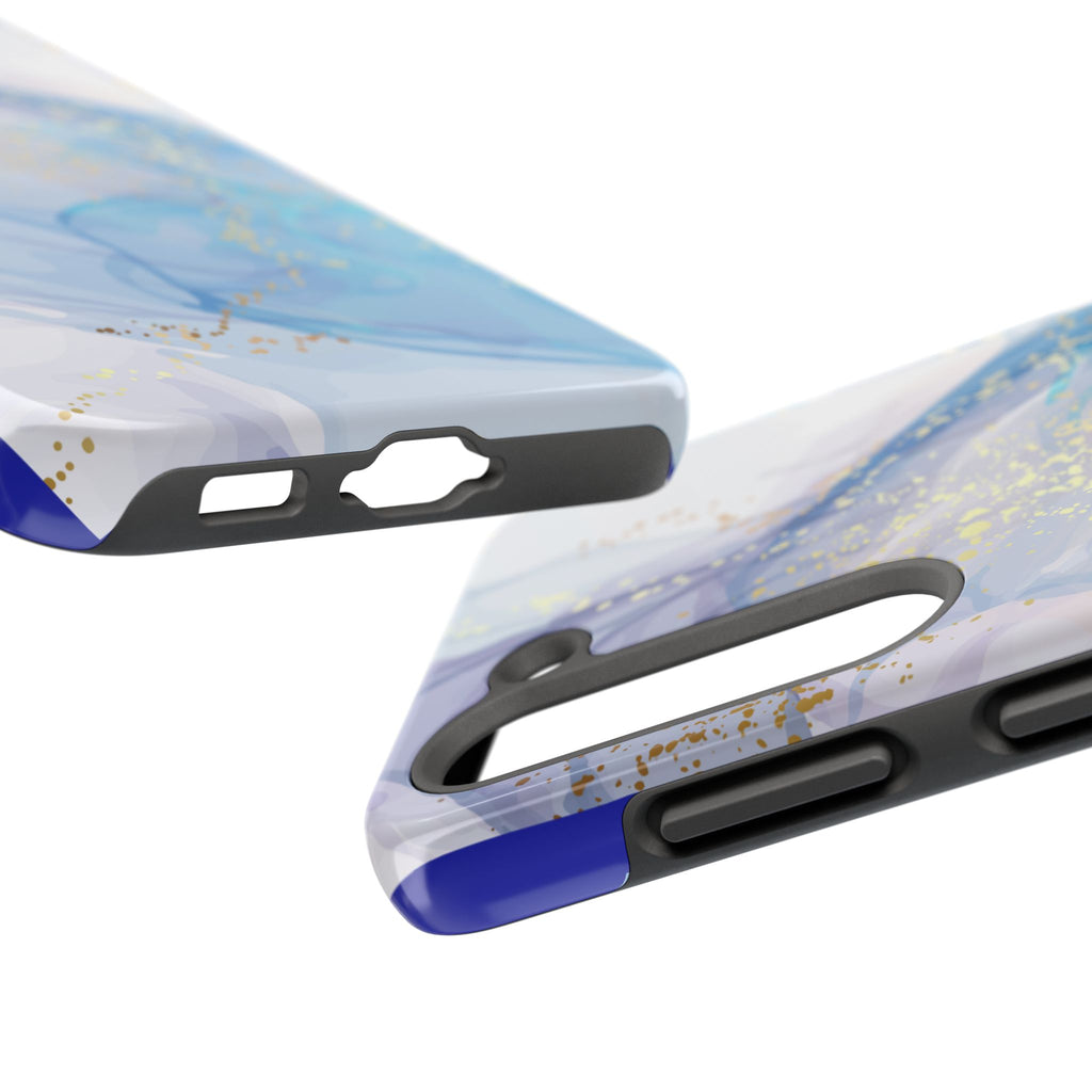 Phone Case | Gold Fleck Blue Marble Tough Protective Phone Cover