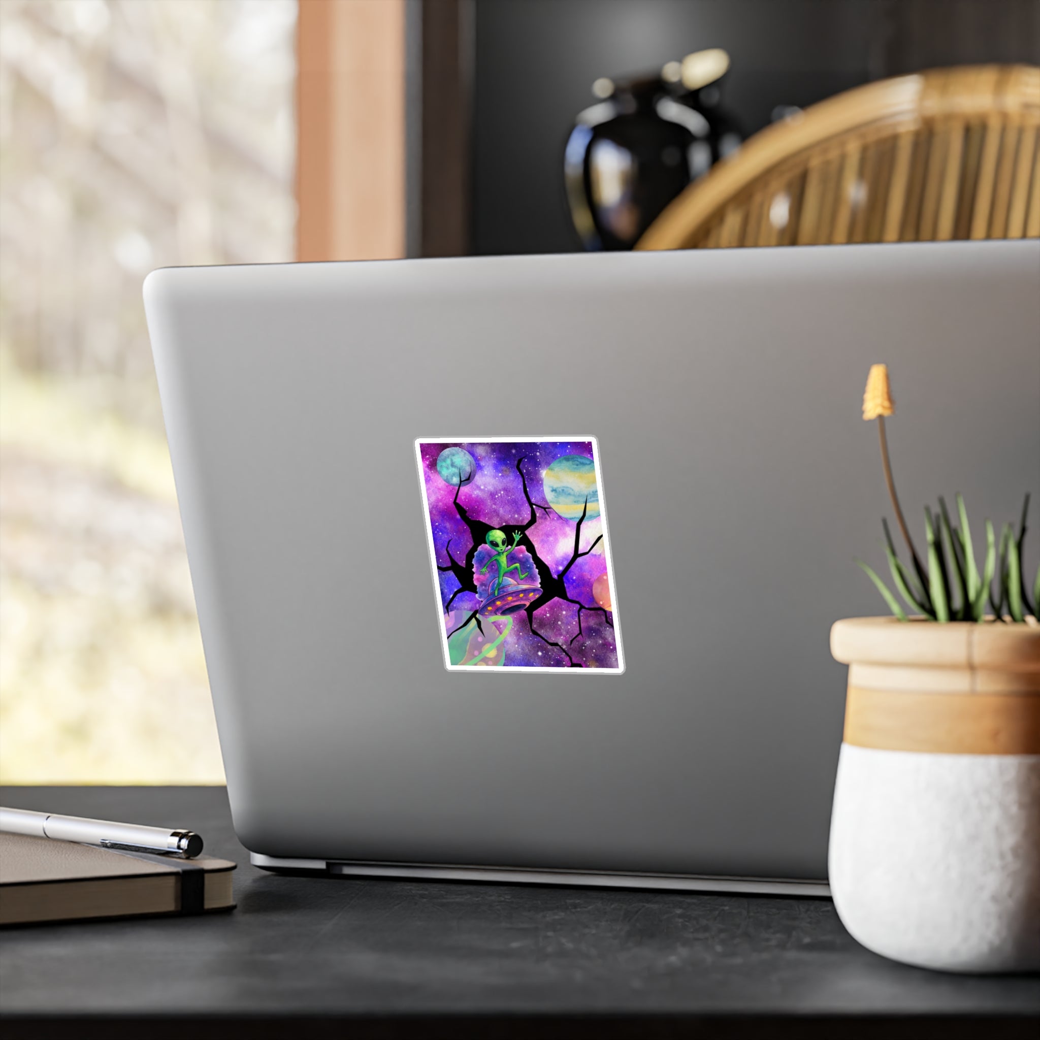 Vinyl Decal | Colorful Space Alien Kiss-Cut Sticker