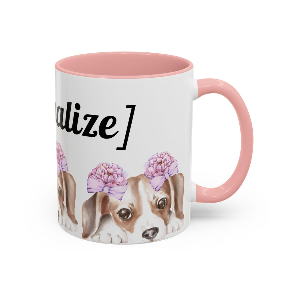 Coffee Mug | Puppy Face with Custom Script Accent Mug (11/15oz)