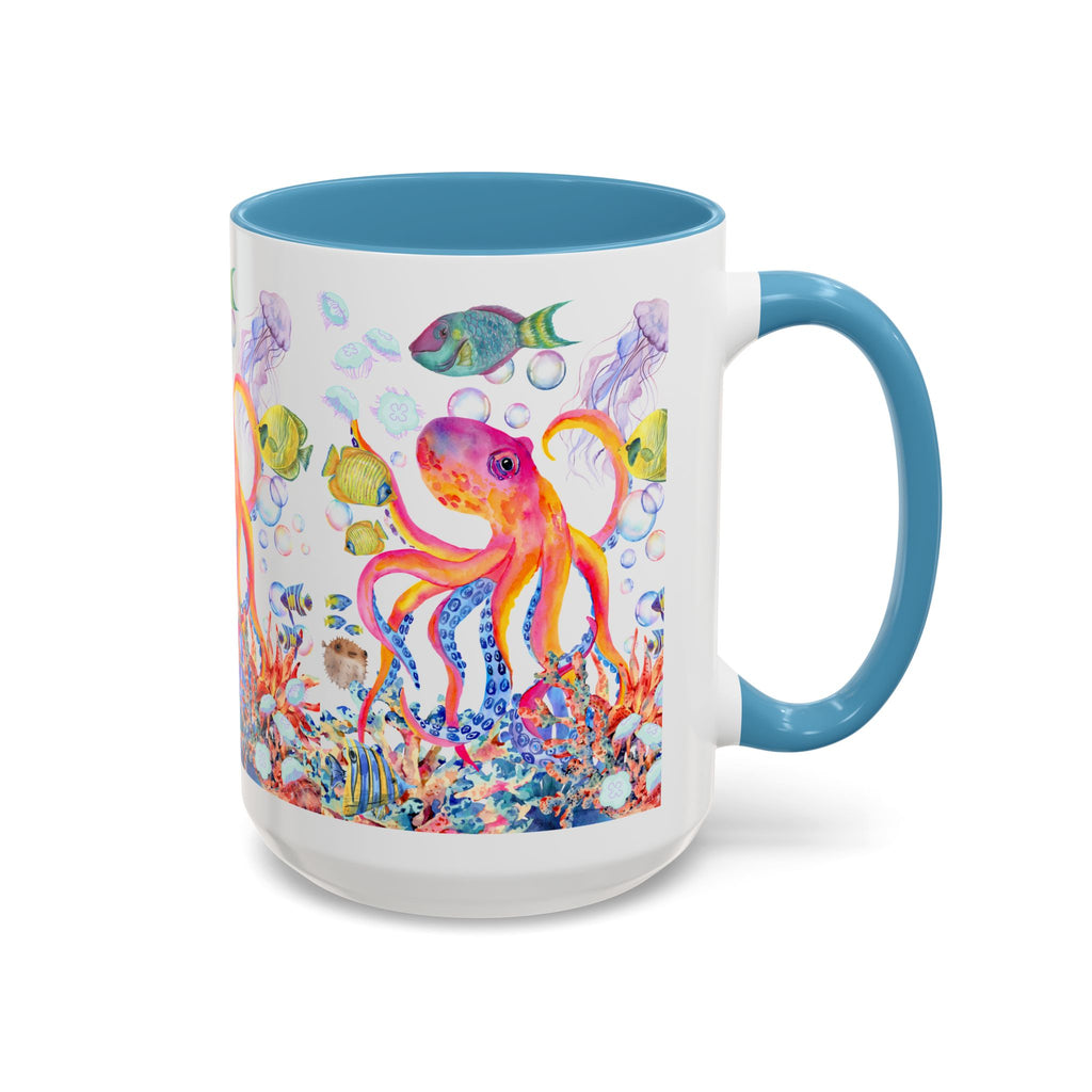 Coffee Mug | Colorful Octopus Accent Mug 11/15oz