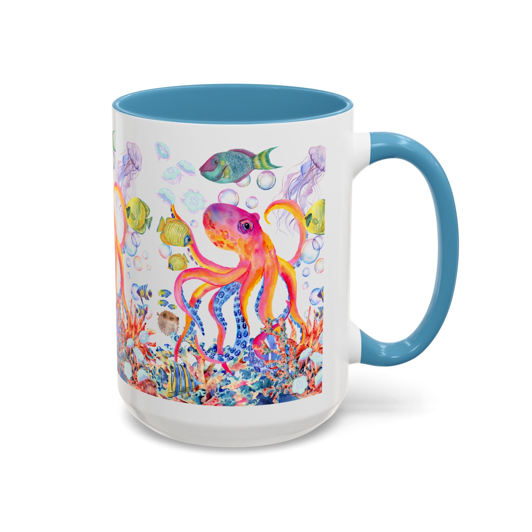 Coffee Mug | Colorful Octopus Accent Mug 11/15oz