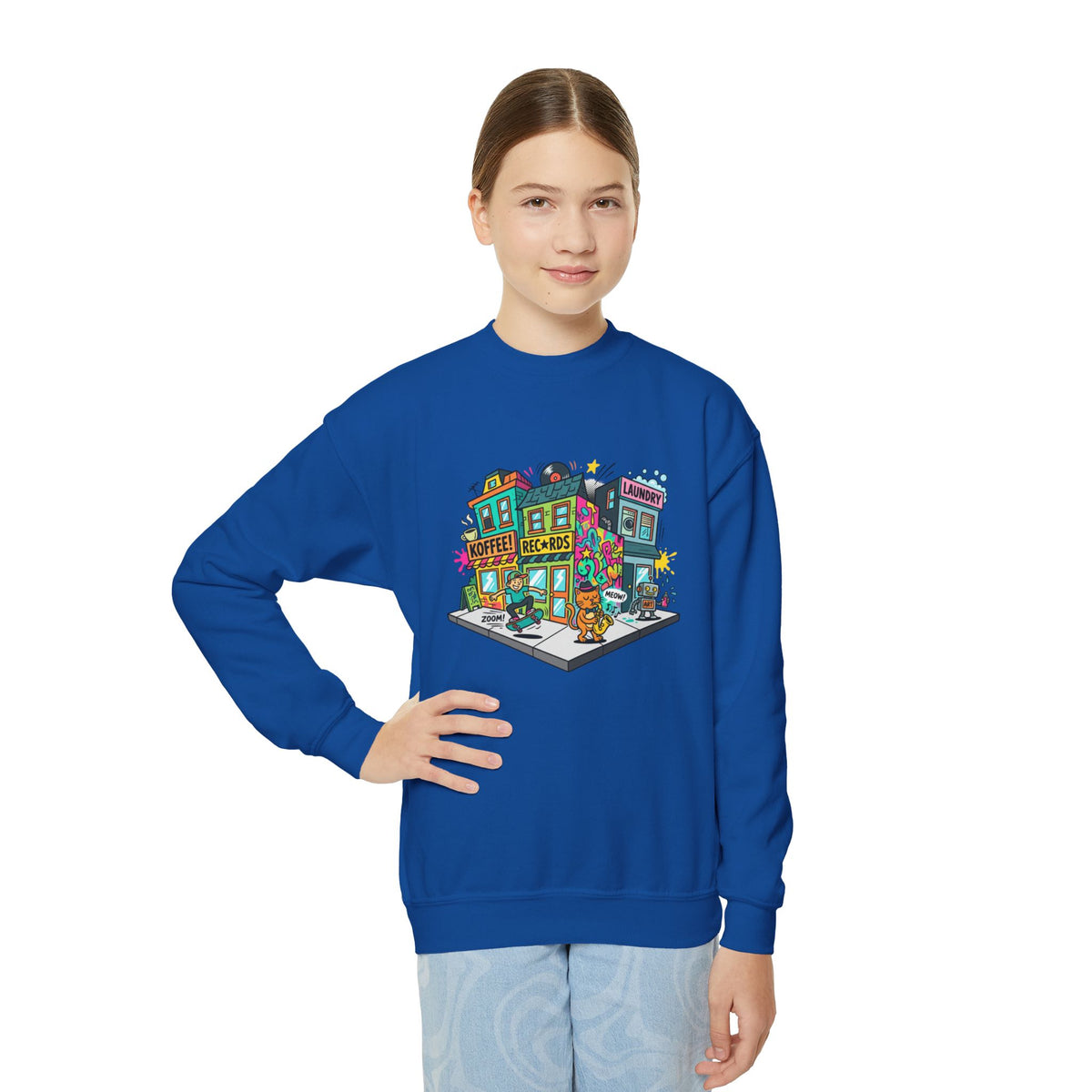 Colorful City Life Crewneck Sweatshirt
