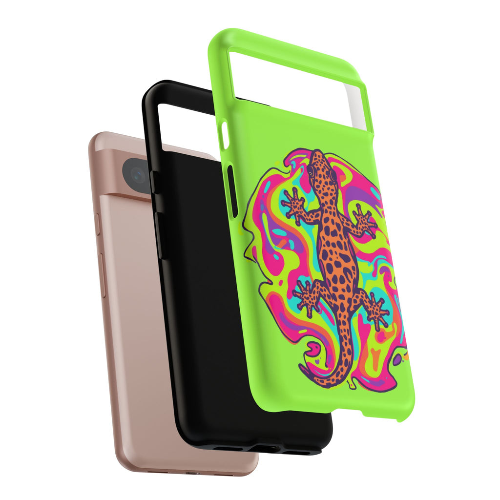 Phone Cases | Neon Leopard Gecko Swirl Phone Case
