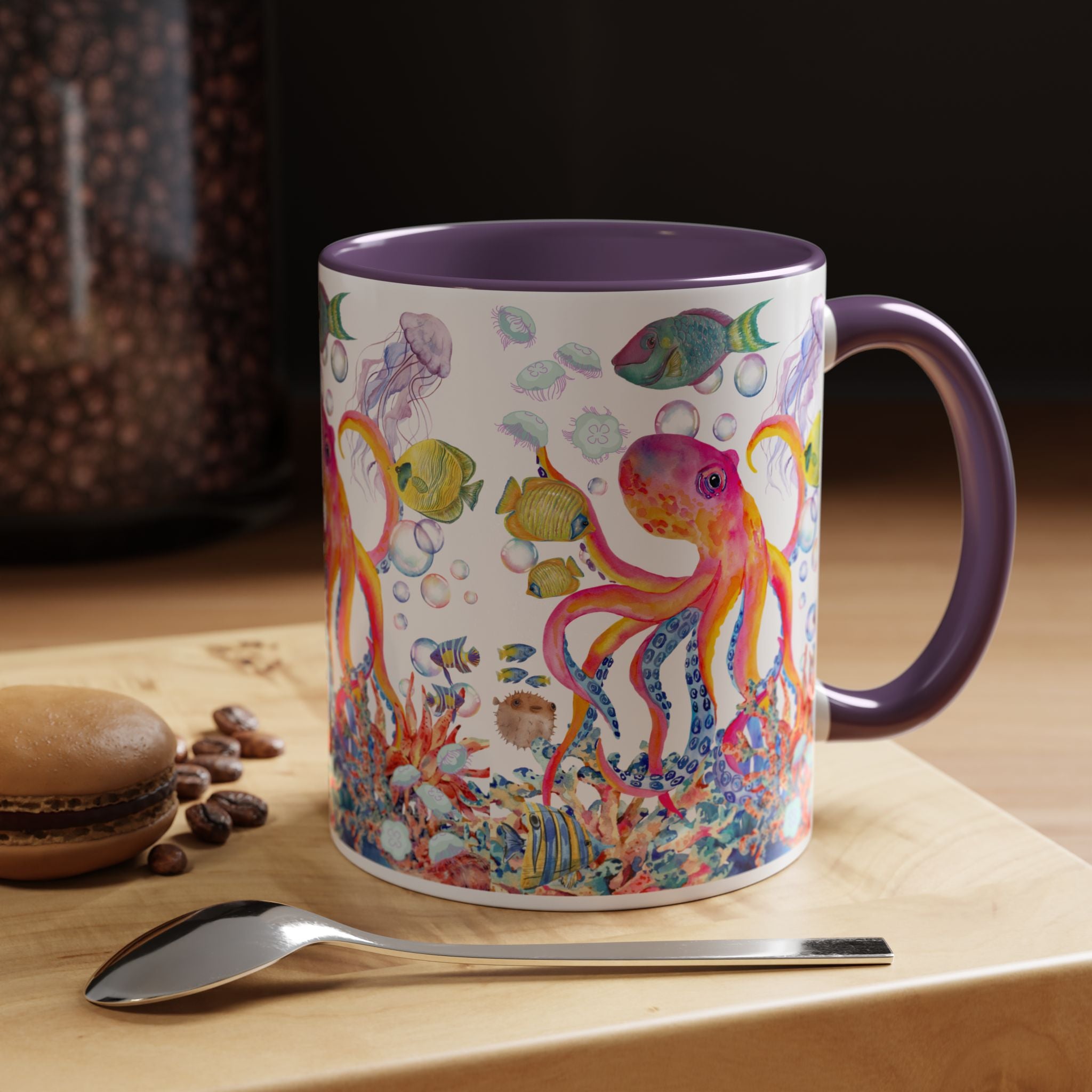 Coffee Mug | Colorful Octopus Accent Mug 11/15oz