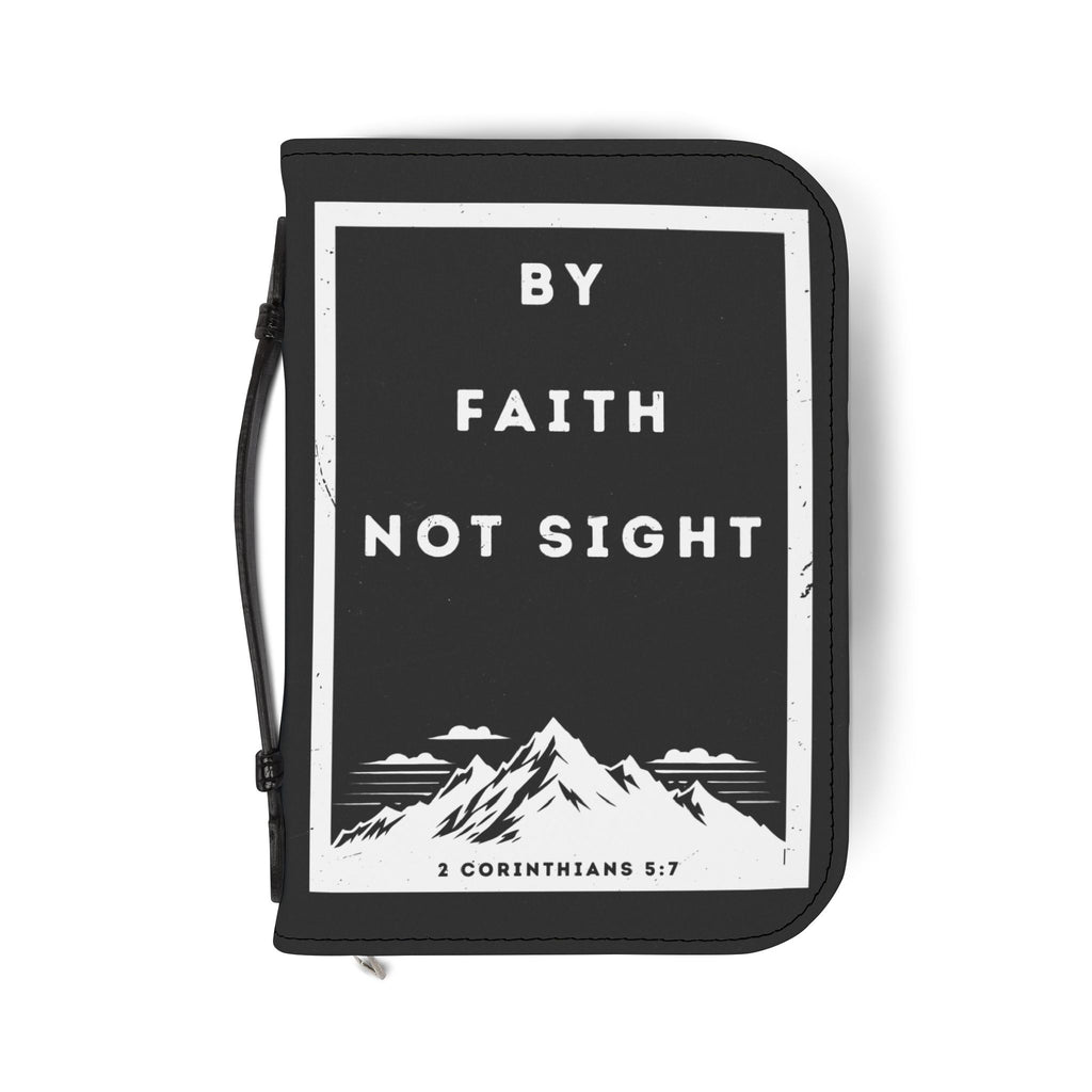 Bible Cover | 2 Cor 5:7 Scripture Zippered Case 'By Faith Not Sight'