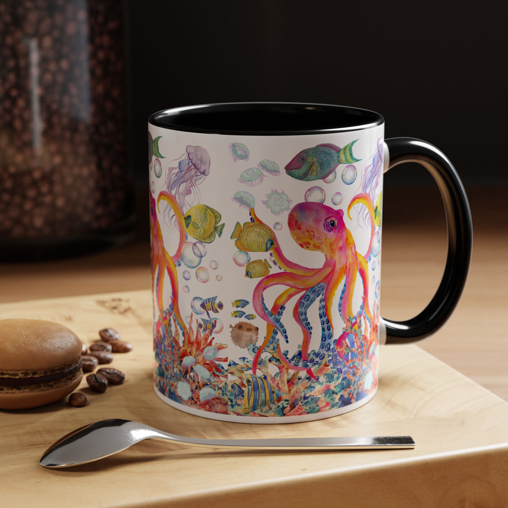 Coffee Mug | Colorful Octopus Accent Mug 11/15oz