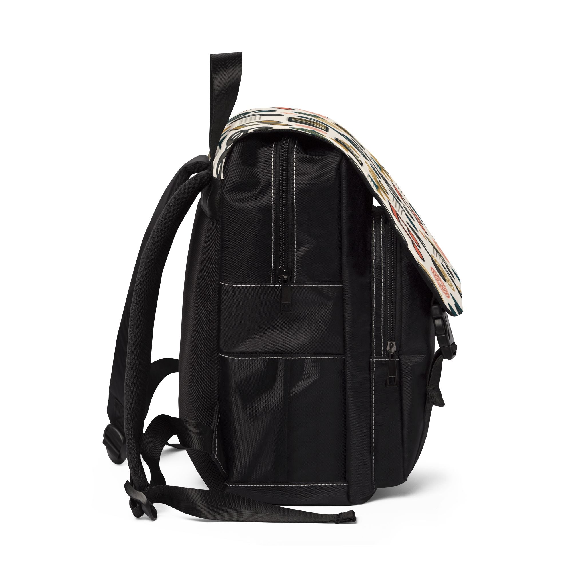 Backpack | Retro Musical Pattern Canvas Shoulder Bag