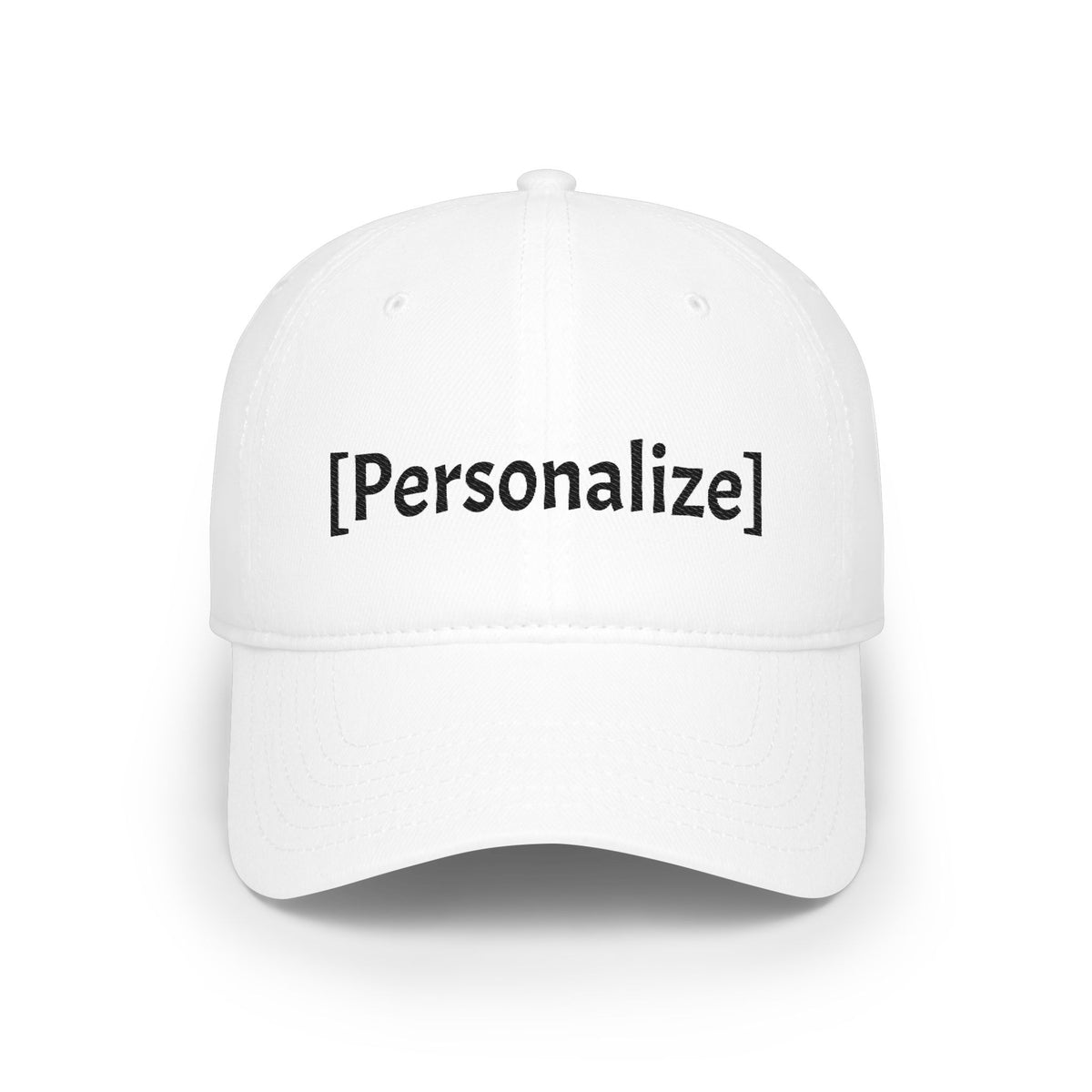 Personalized Text Embroidered Low Profile Baseball Cap