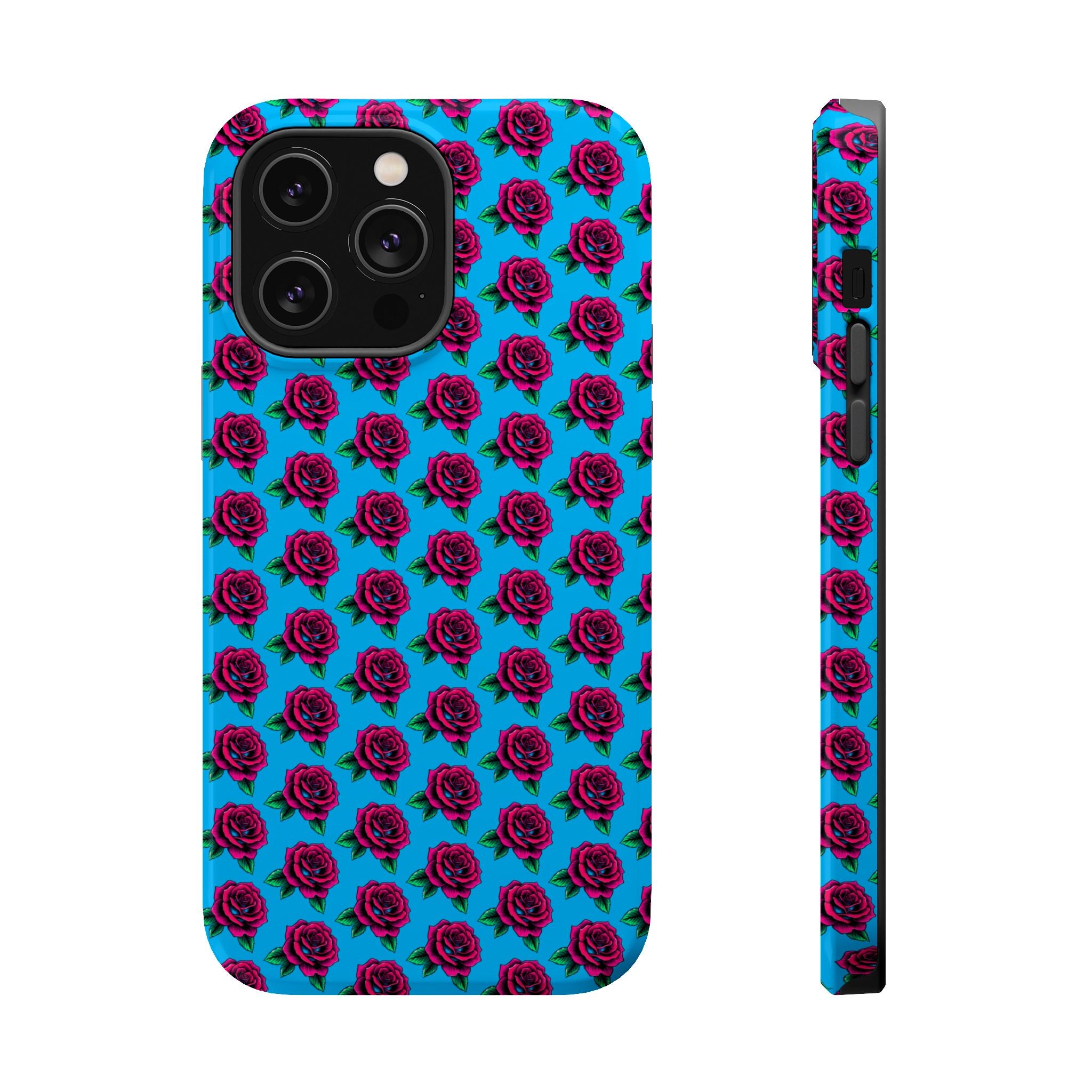 Phone Cases | Bright Rose Pattern Magnetic Impact-Resistant Case