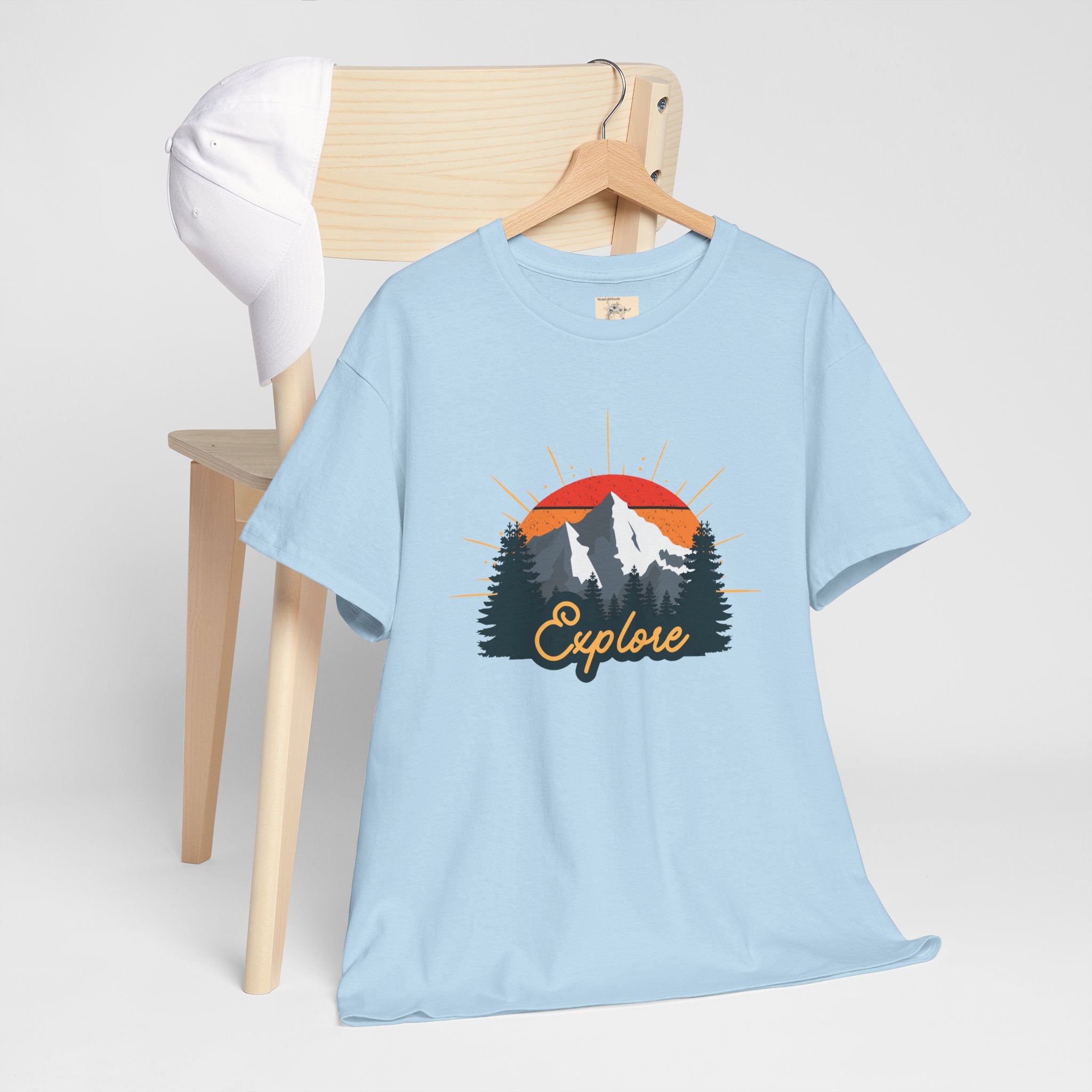 T-Shirt | Vintage Sunset 'Explore' Outdoor Adventure Shirt