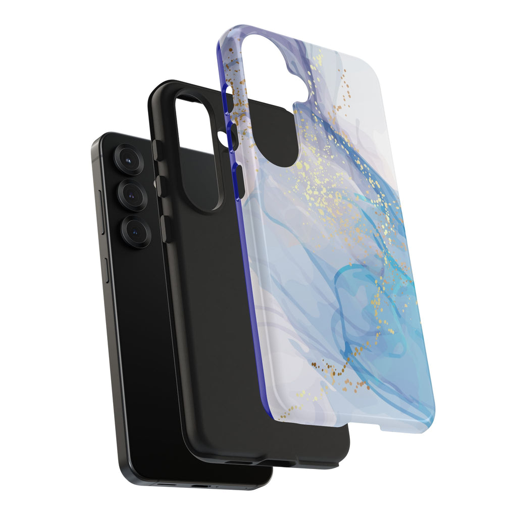 Phone Case | Gold Fleck Blue Marble Tough Protective Phone Cover