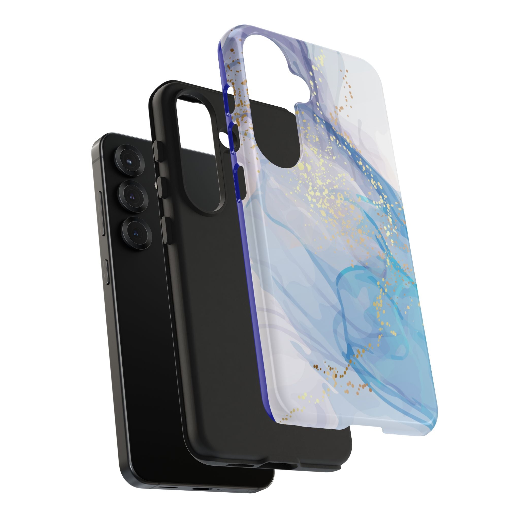 Phone Case | Gold Fleck Blue Marble Tough Protective Phone Cover