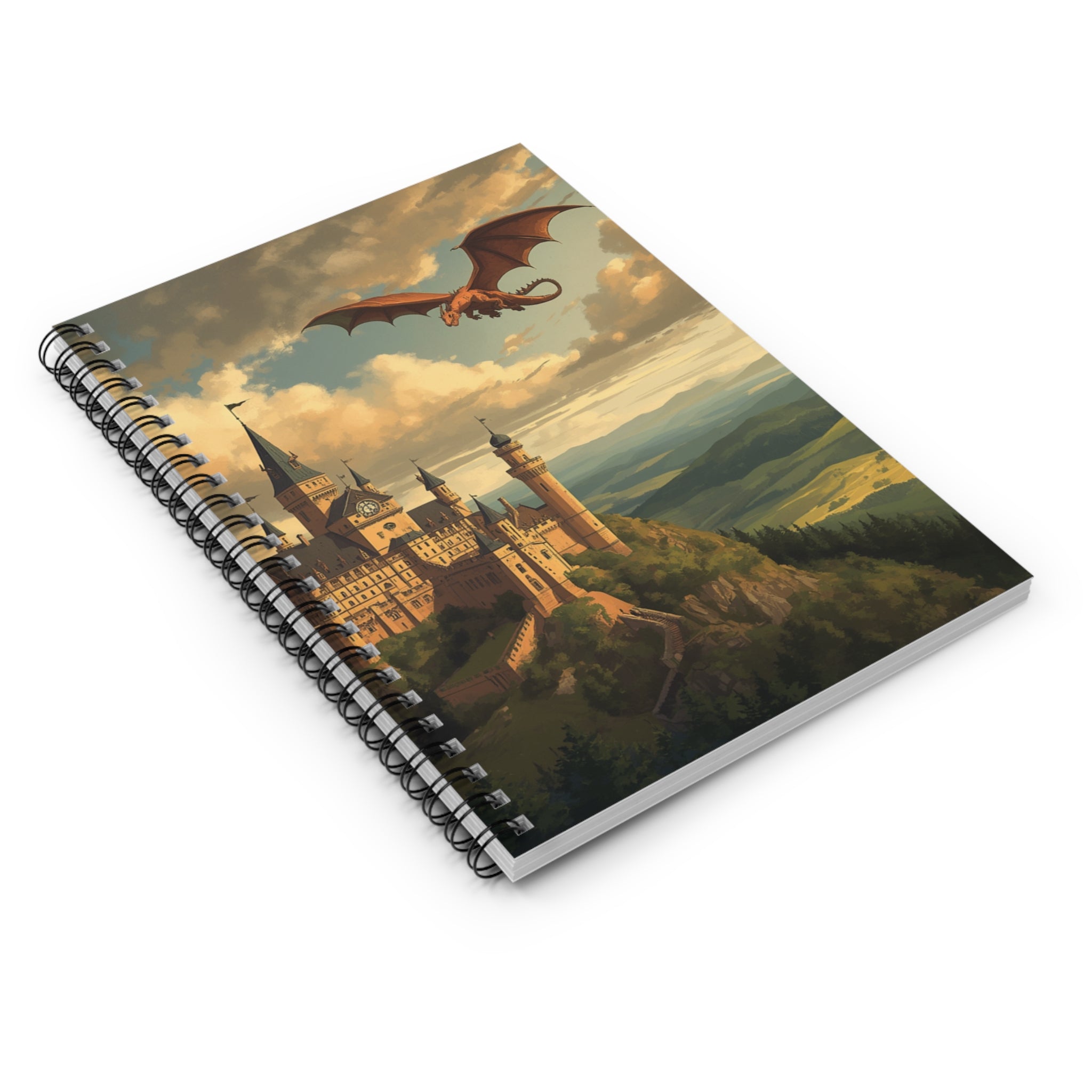 Journal | Fantasy Dragon & Castle Spiral Notebook for Writers & Gamers