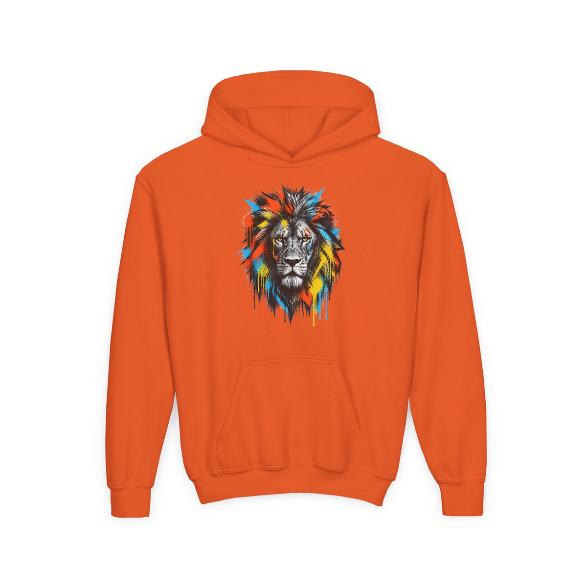 Lion Spirit Paint Drips Youth Hoodie