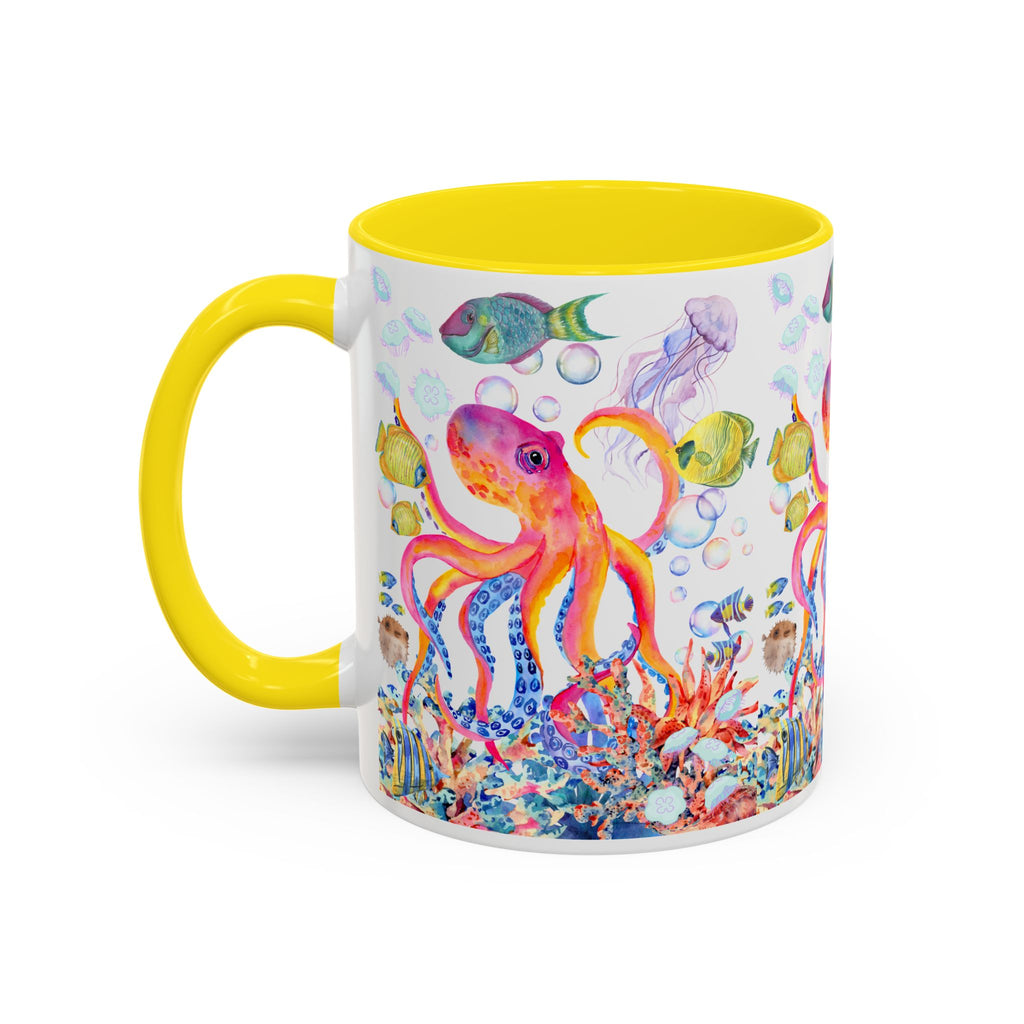 Coffee Mug | Colorful Octopus Accent Mug 11/15oz