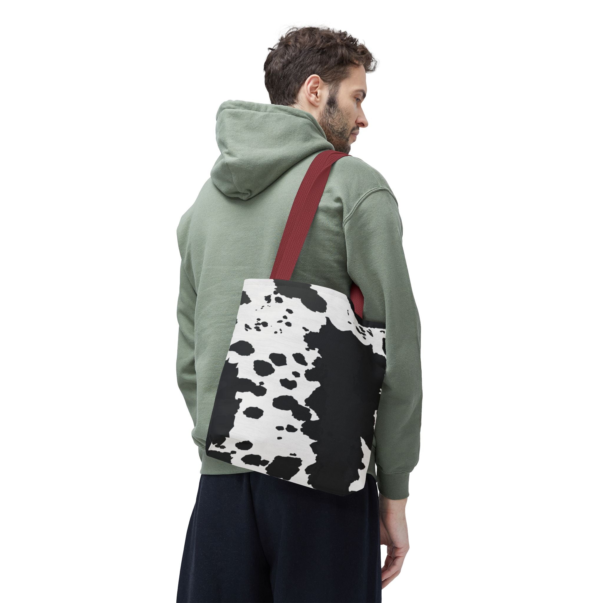 Tote Bag | Black & White Cow Print Patterned Shoulder Tote