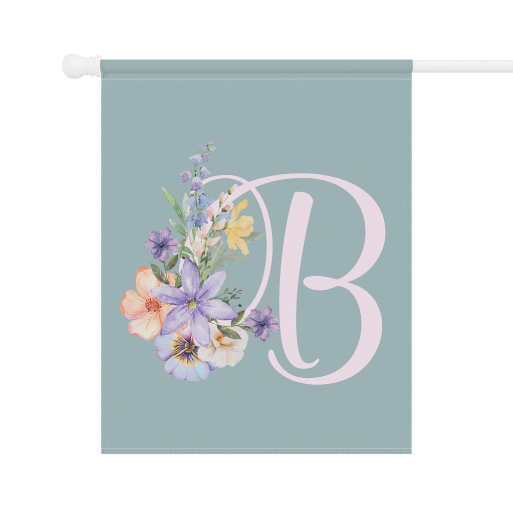 Home & Garden Banner | 'B' Monogram Pastel Garden Flag