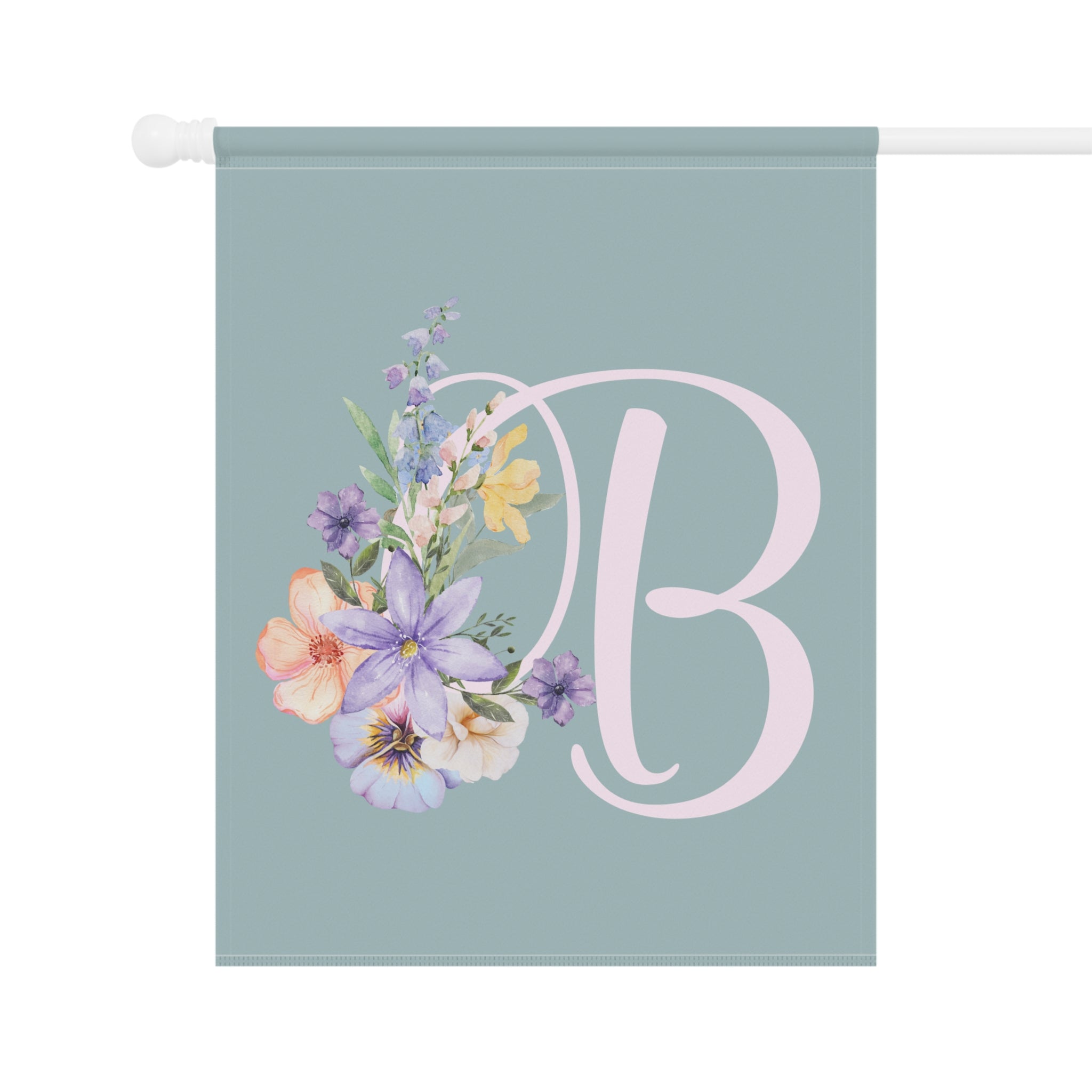 Home & Garden Banner | 'B' Monogram Pastel Garden Flag