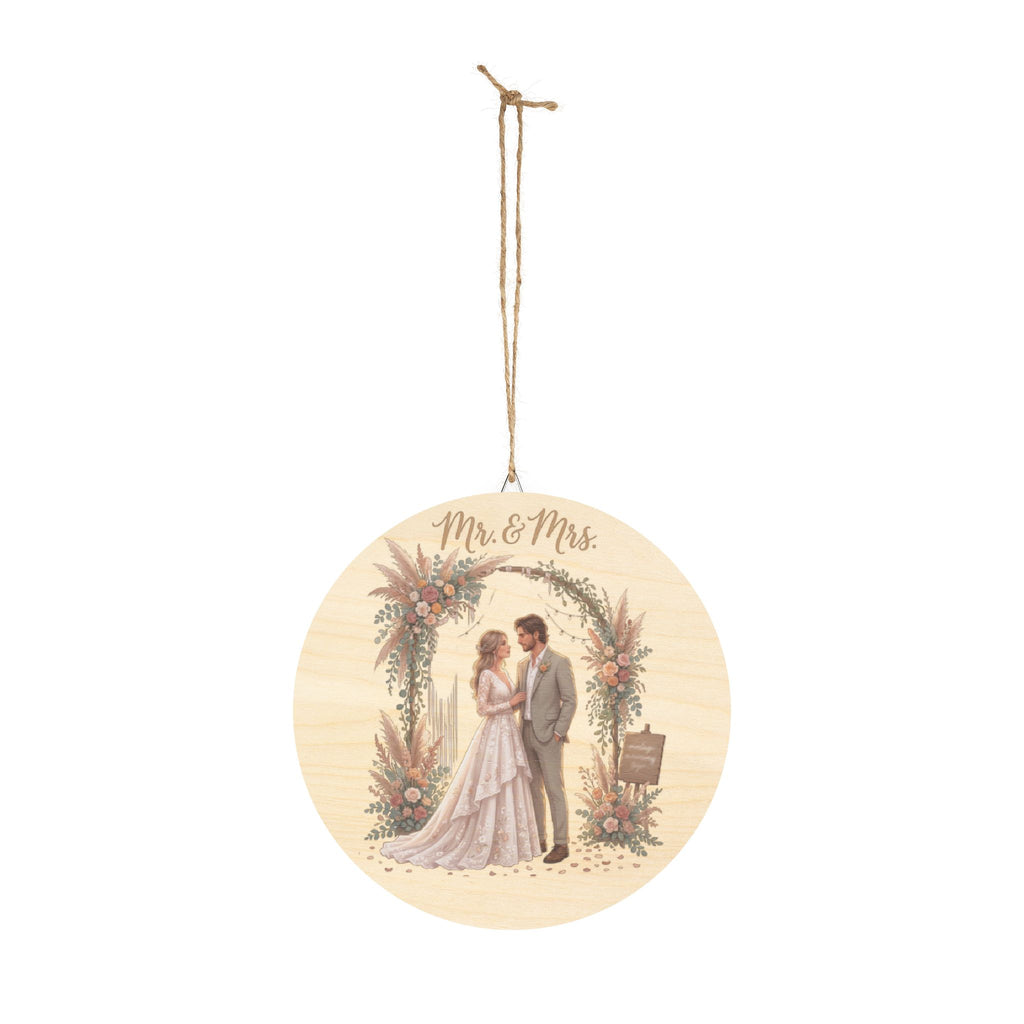 Wood Sign | Round Rustic Mr. & Mrs. Wedding Decor