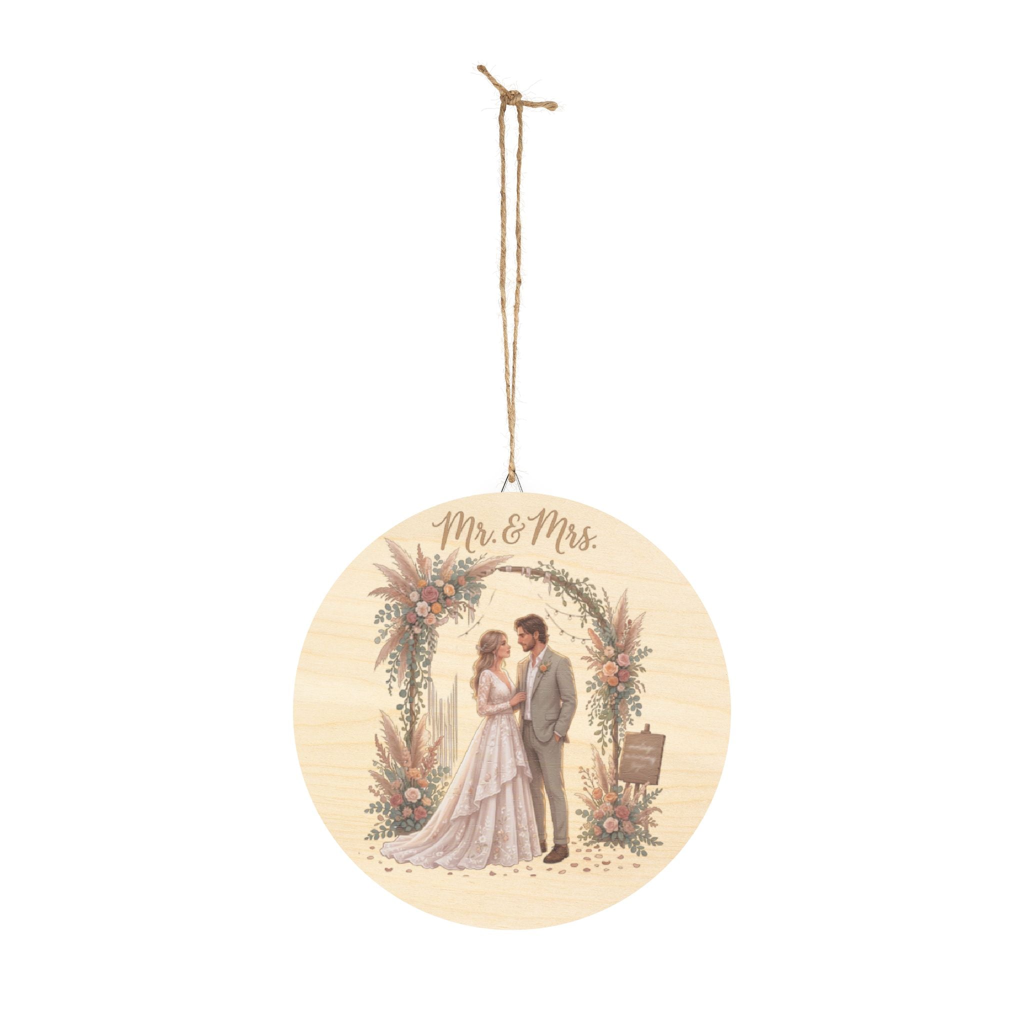 Wood Sign | Round Rustic Mr. & Mrs. Wedding Decor