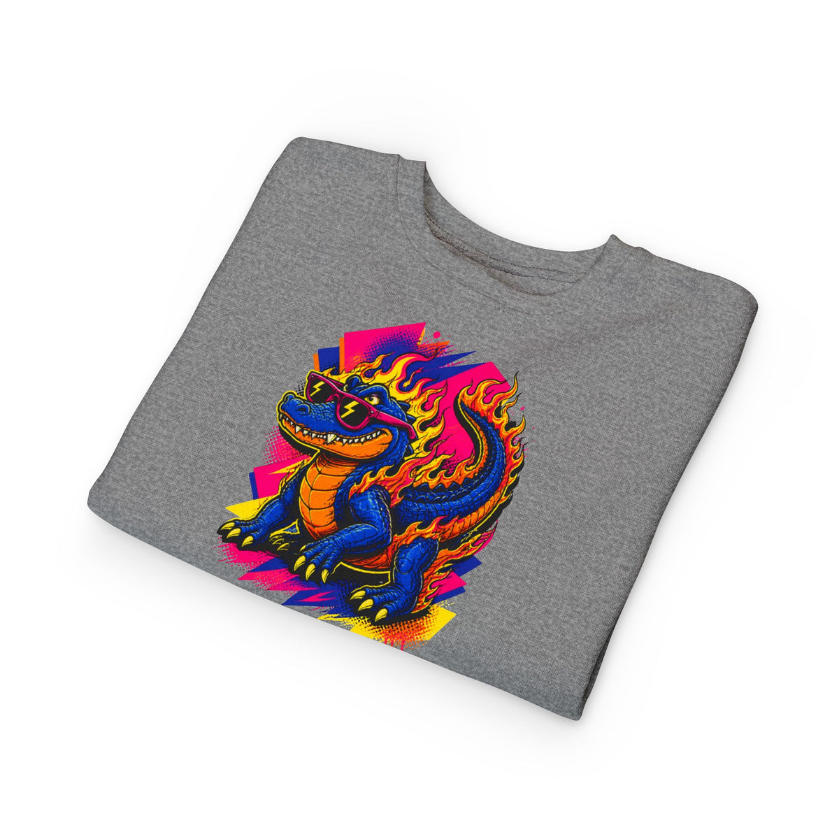 Bold Neon Alligator Sweatshirt for Tots