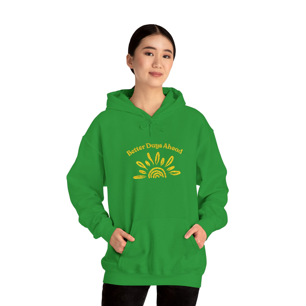 Hoodie | ‘Better Days Ahead’ Above a Sunrise  Embroidered Graphic