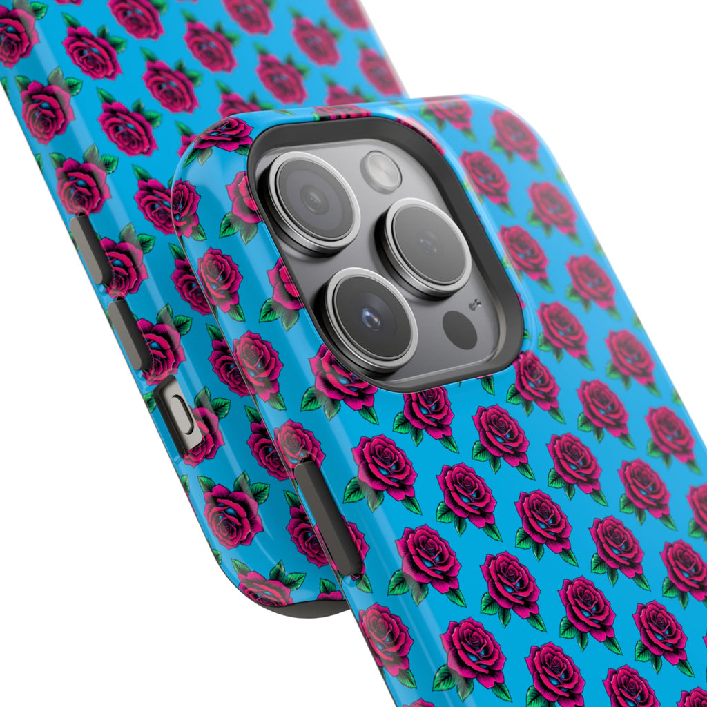 Phone Cases | Bright Rose Pattern Magnetic Impact-Resistant Case