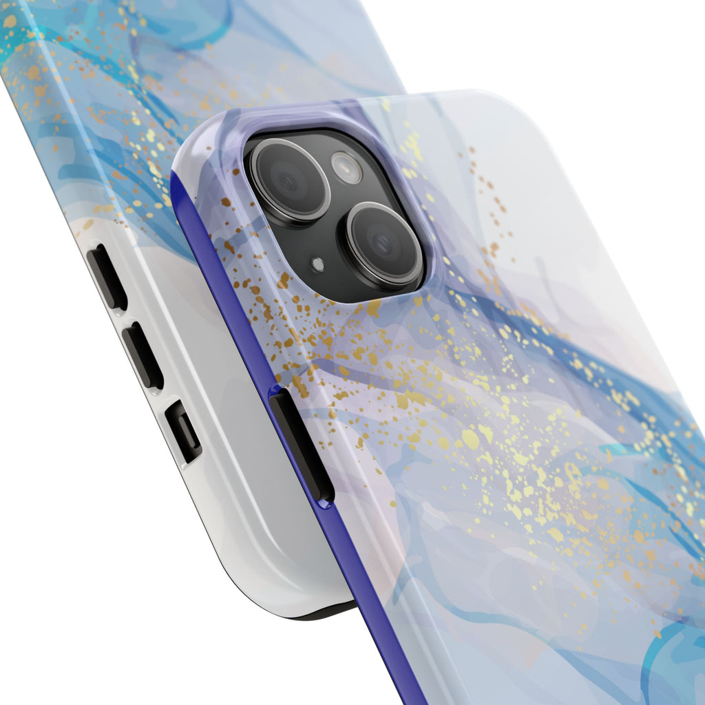 Phone Case | Gold Fleck Blue Marble Tough Protective Phone Cover