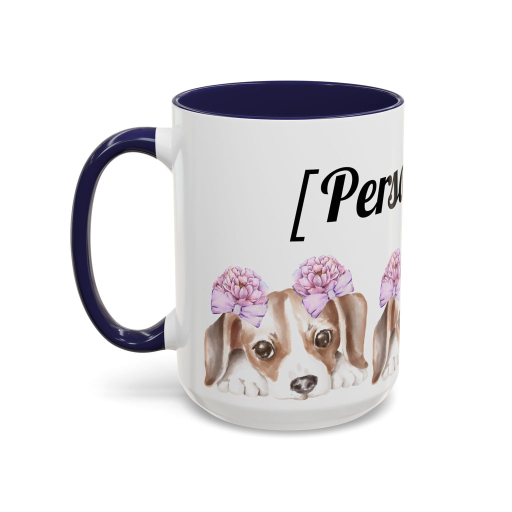 Coffee Mug | Puppy Face with Custom Script Accent Mug (11/15oz)