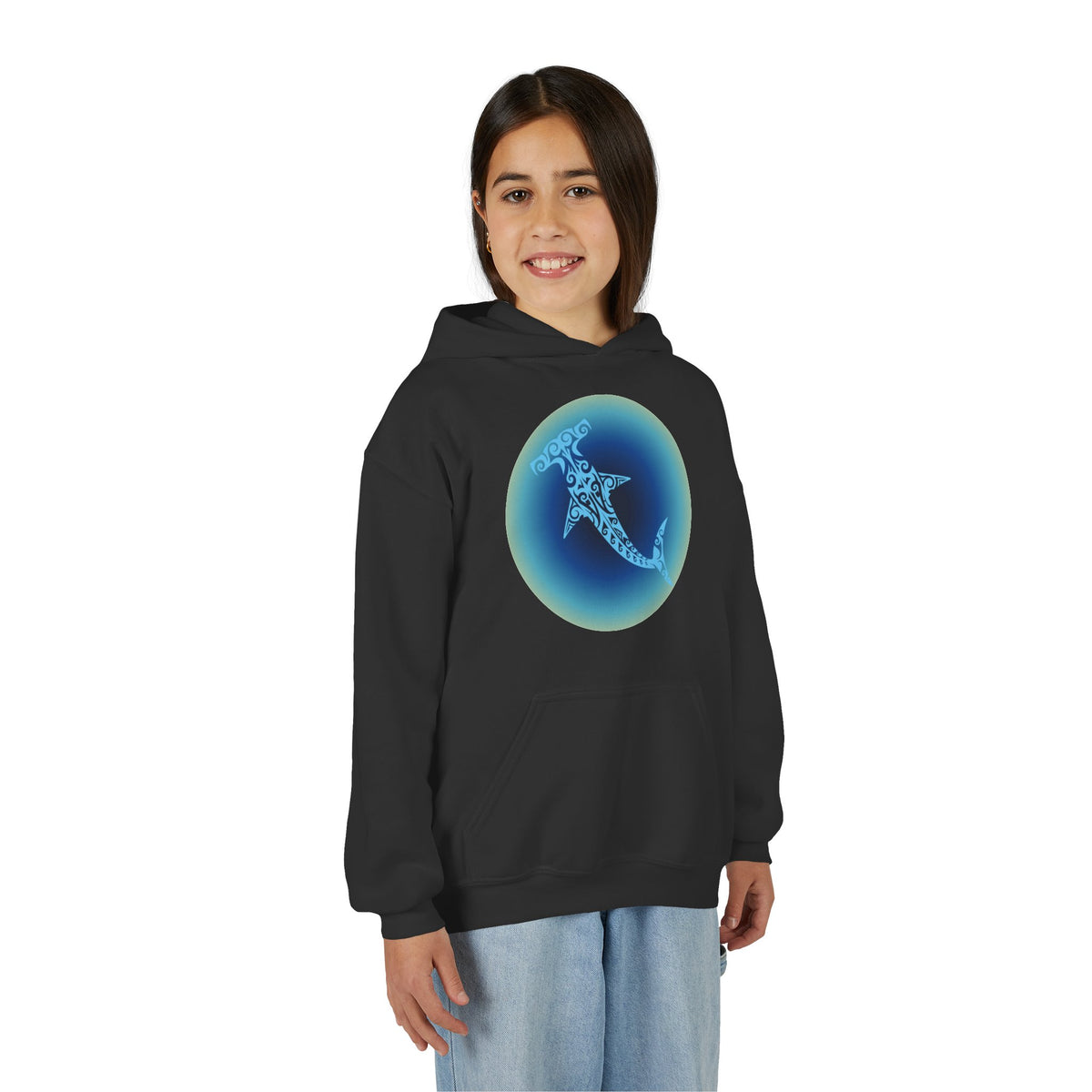 Tribal Hammerhead Youth Hoodie