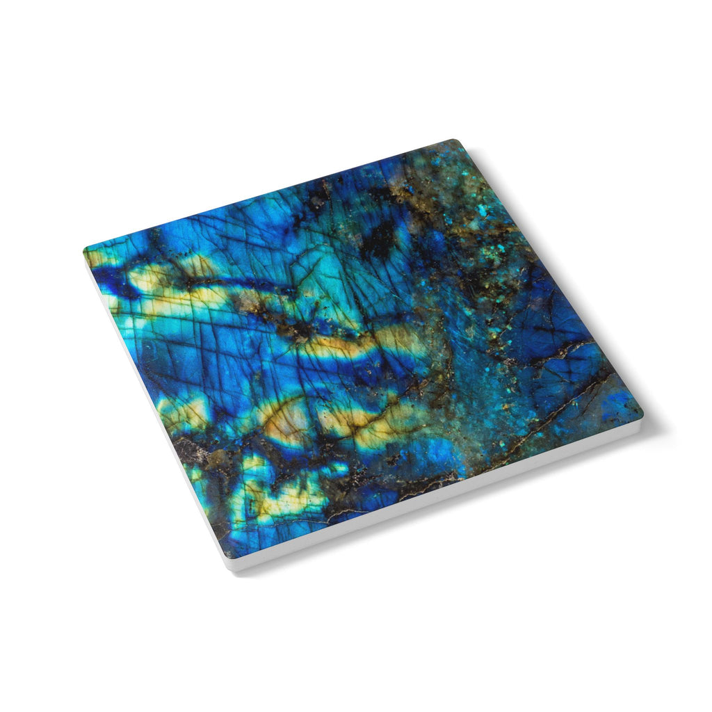 Coasters | Faux Labradorite Stone Ceramic Drink Coaster