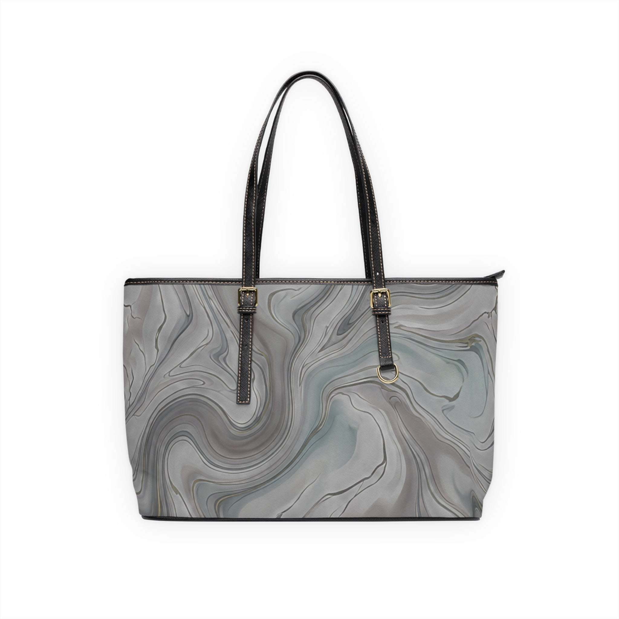 Handbag | Elegant Grey Marble Swirl Shoulder Bag for Everyday & Work