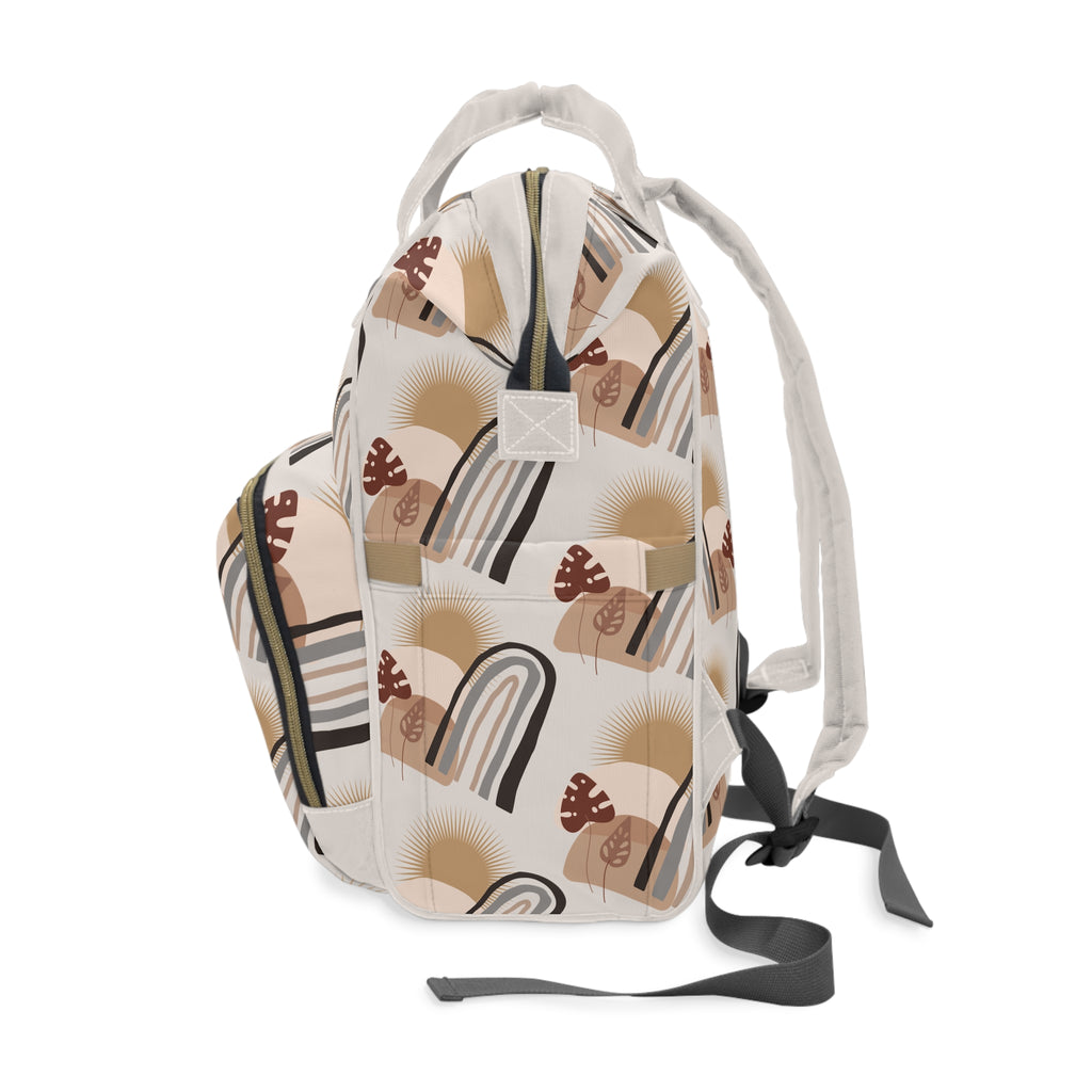 Diaper Backpack | Multifunctional Baby Changing Bag in Neutral Boho Rainbows