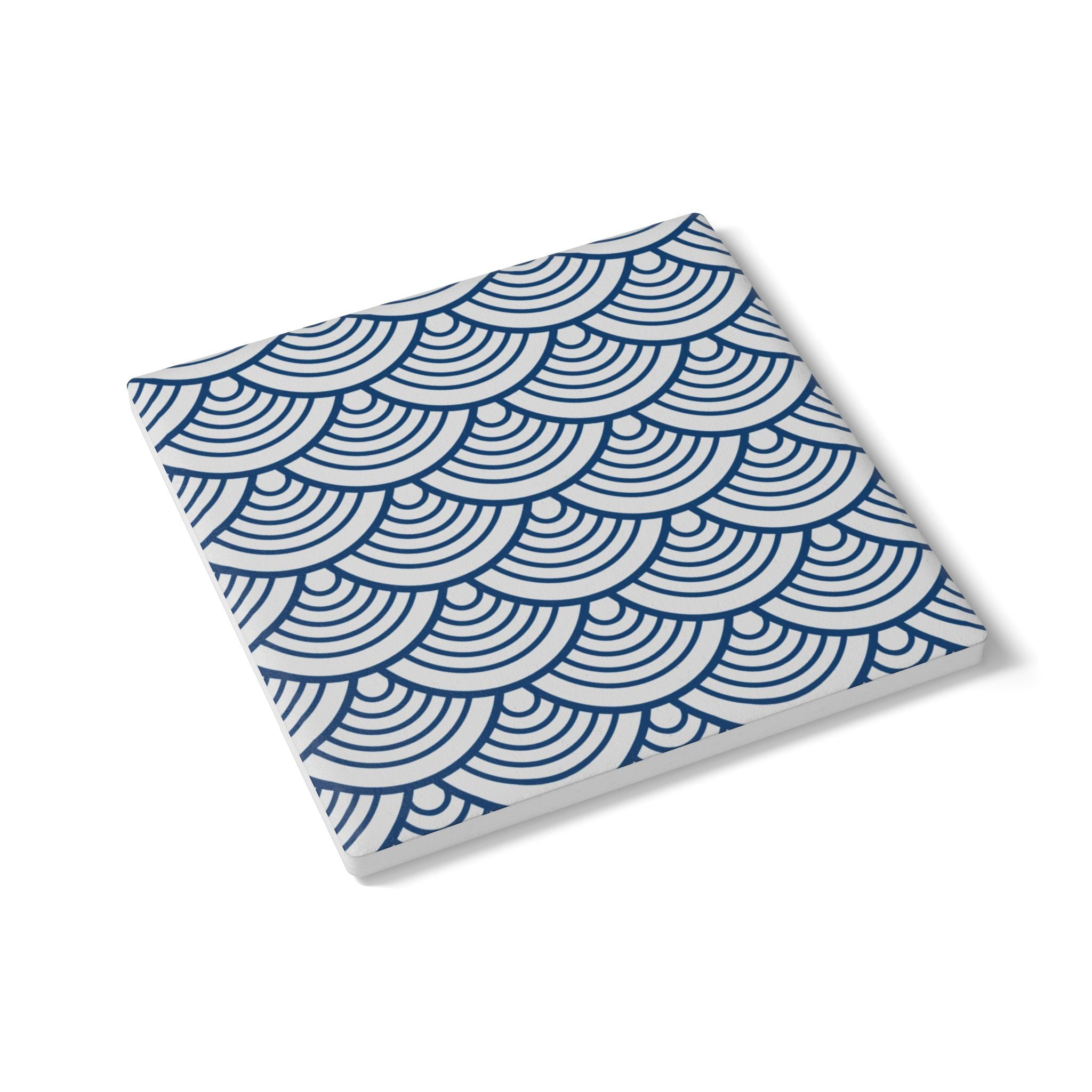 Coasters | Blue Wave Pattern Ceramic Drink Coaster