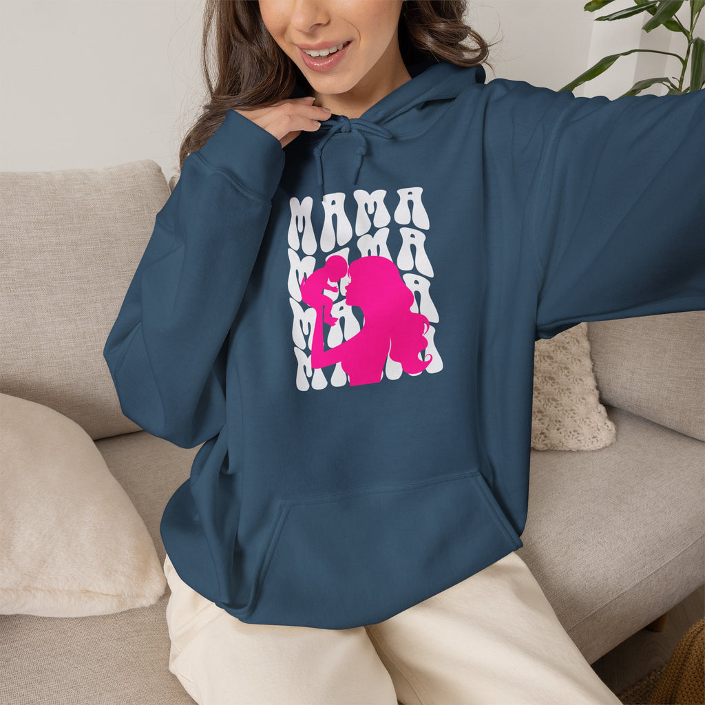 Hoodie | 'Mama' & Silhouette Pink Graphic