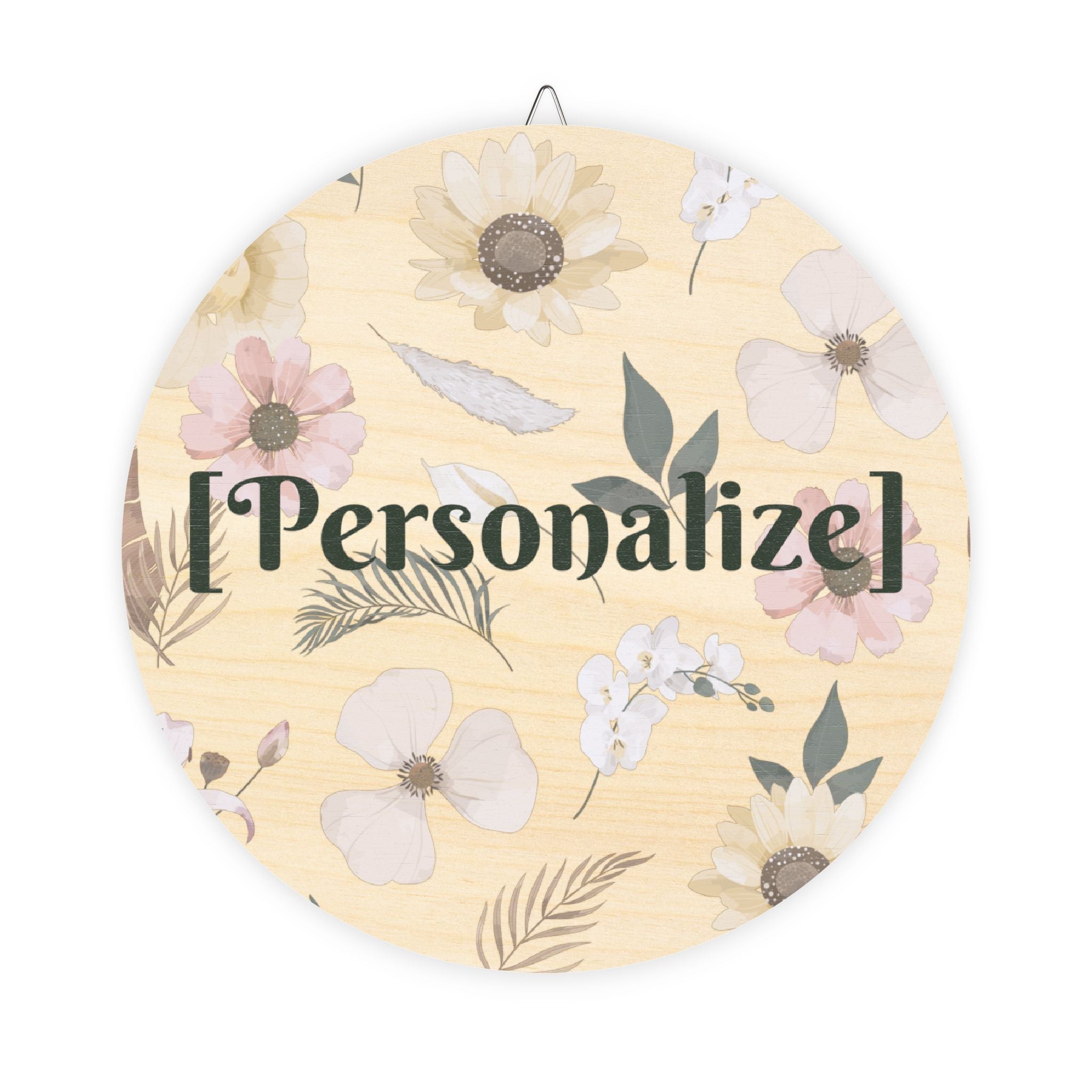 Wood Sign | Round Floral Custom Plaque
