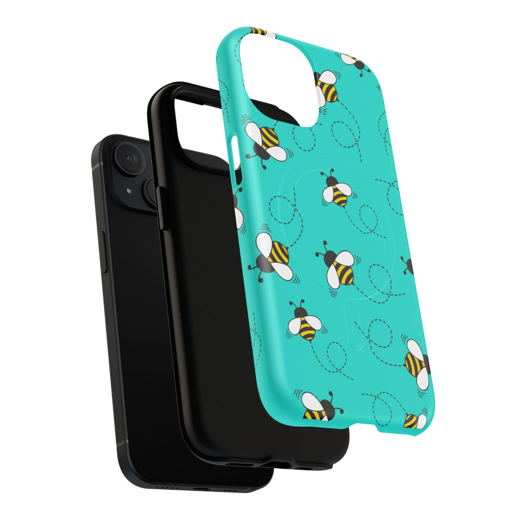 Phone Case | Cute Turquoise Bumblebee Tough Magnetic Phone Case