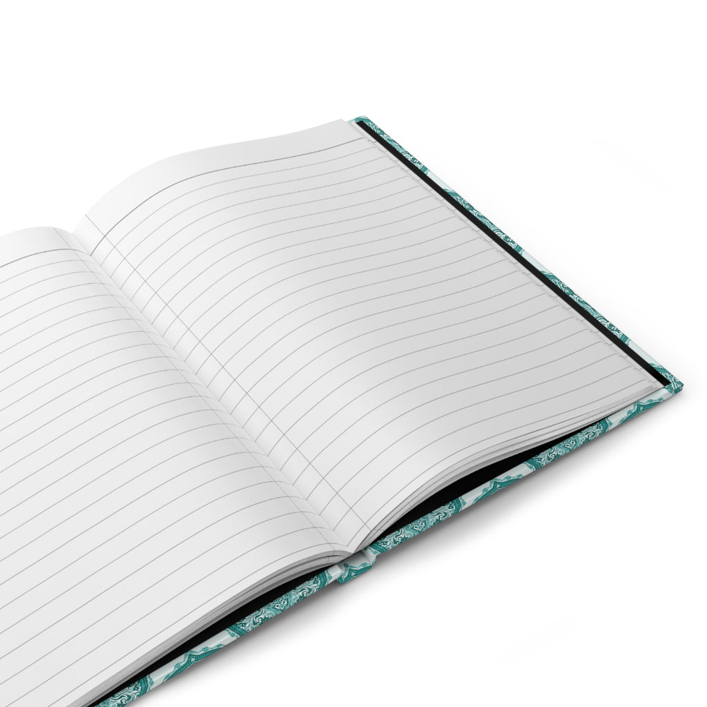 Journal | Decorative Boho Teal Paisley Hardcover  Notebook