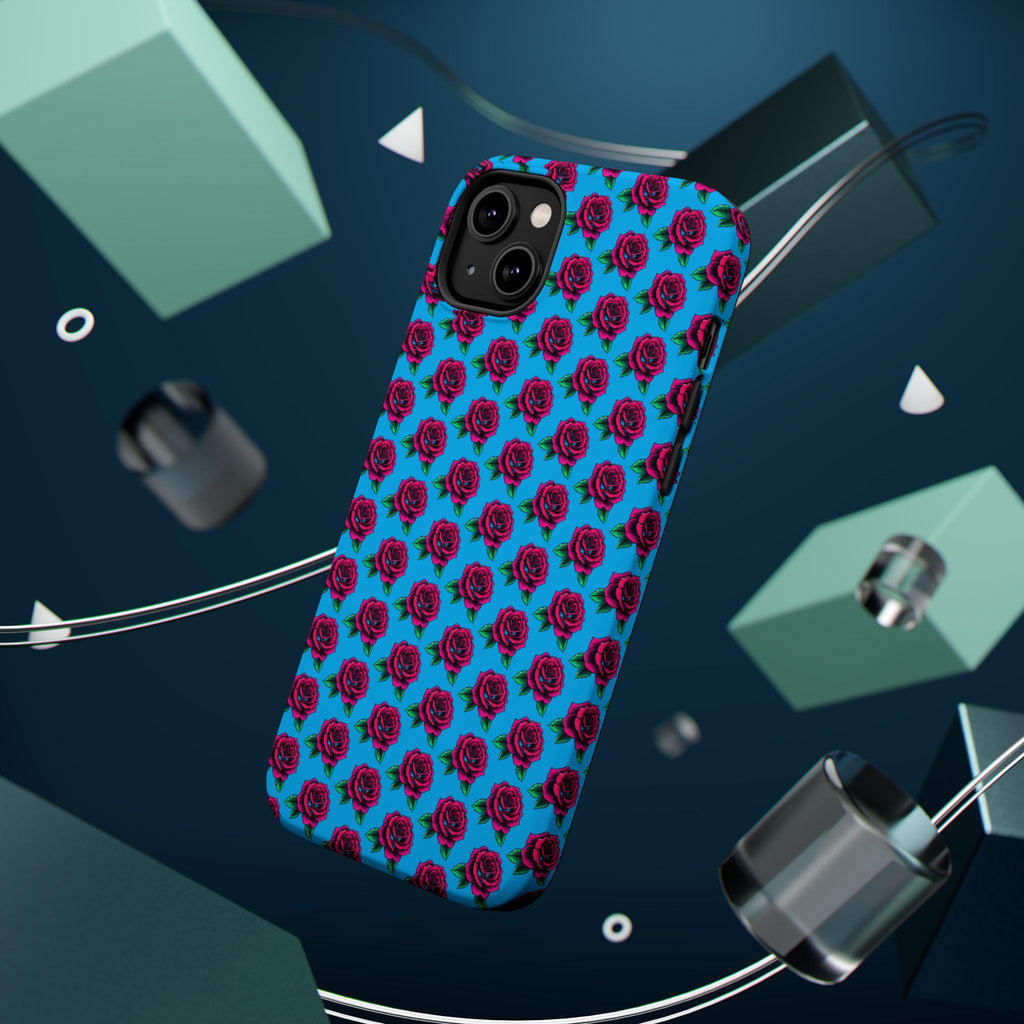 Phone Cases | Bright Rose Pattern Magnetic Impact-Resistant Case