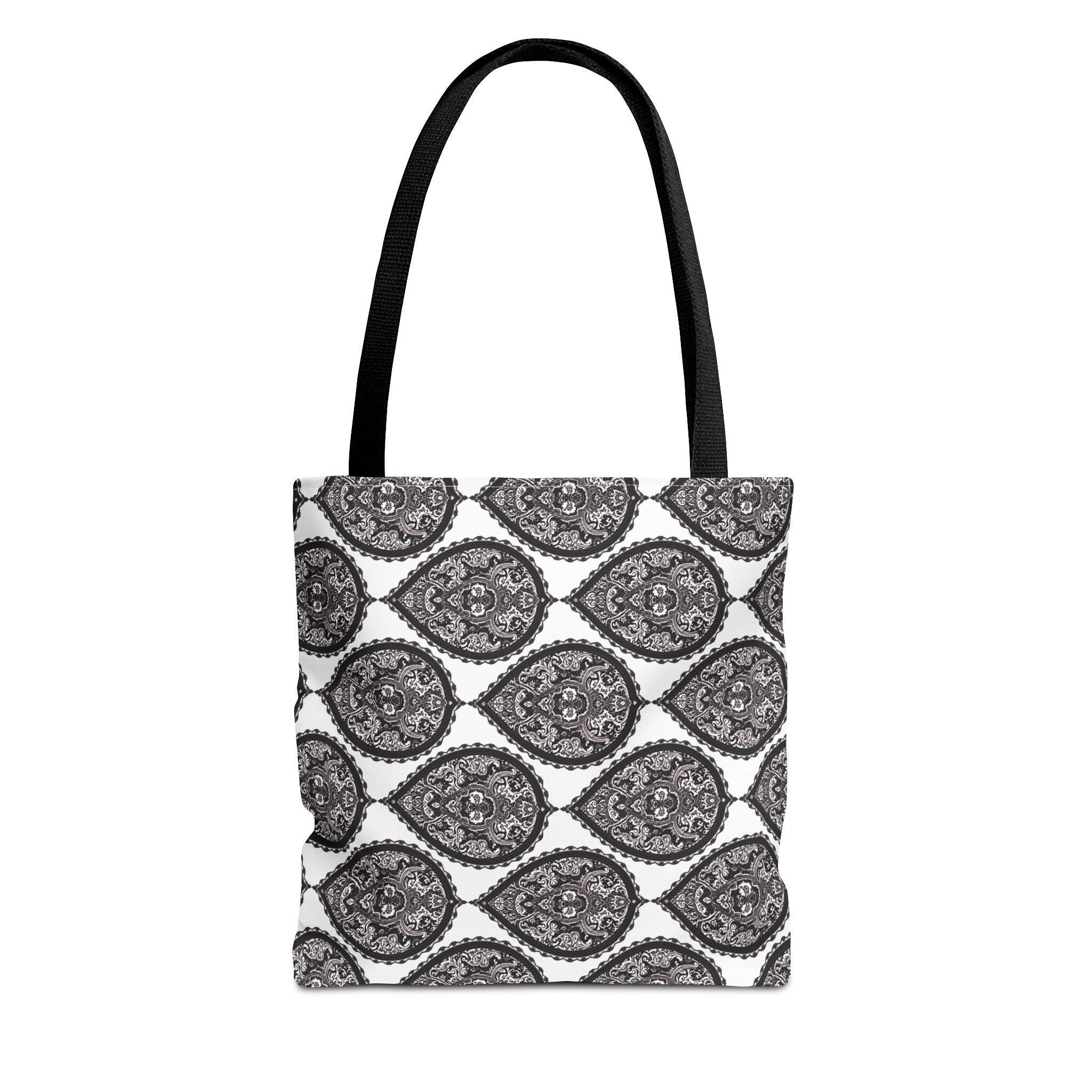 Tote Bag | Black & White Paisley Pattern