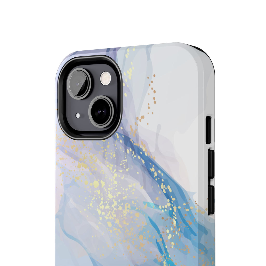Phone Case | Gold Fleck Blue Marble Tough Protective Phone Cover