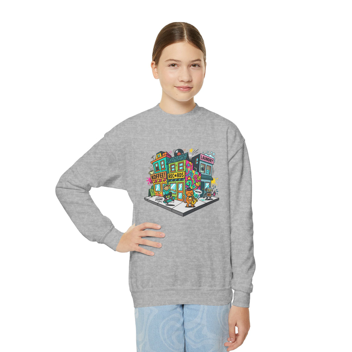 Colorful City Life Crewneck Sweatshirt