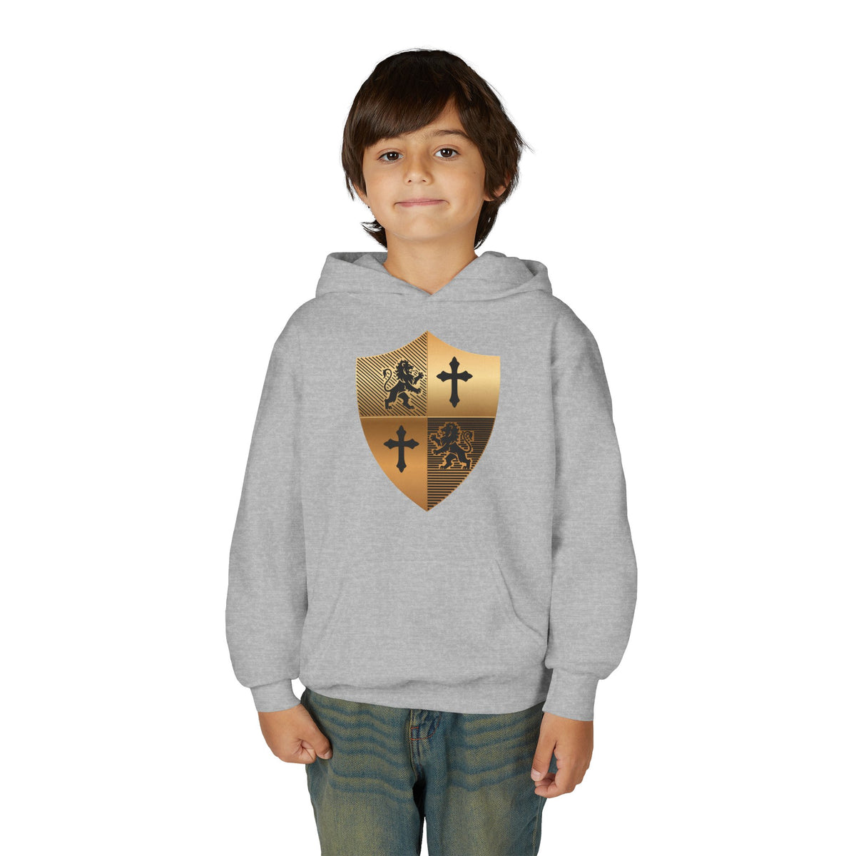 Gold Medieval Shield Crest Hoodie