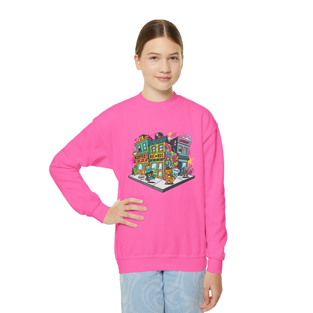 Colorful City Life Crewneck Sweatshirt