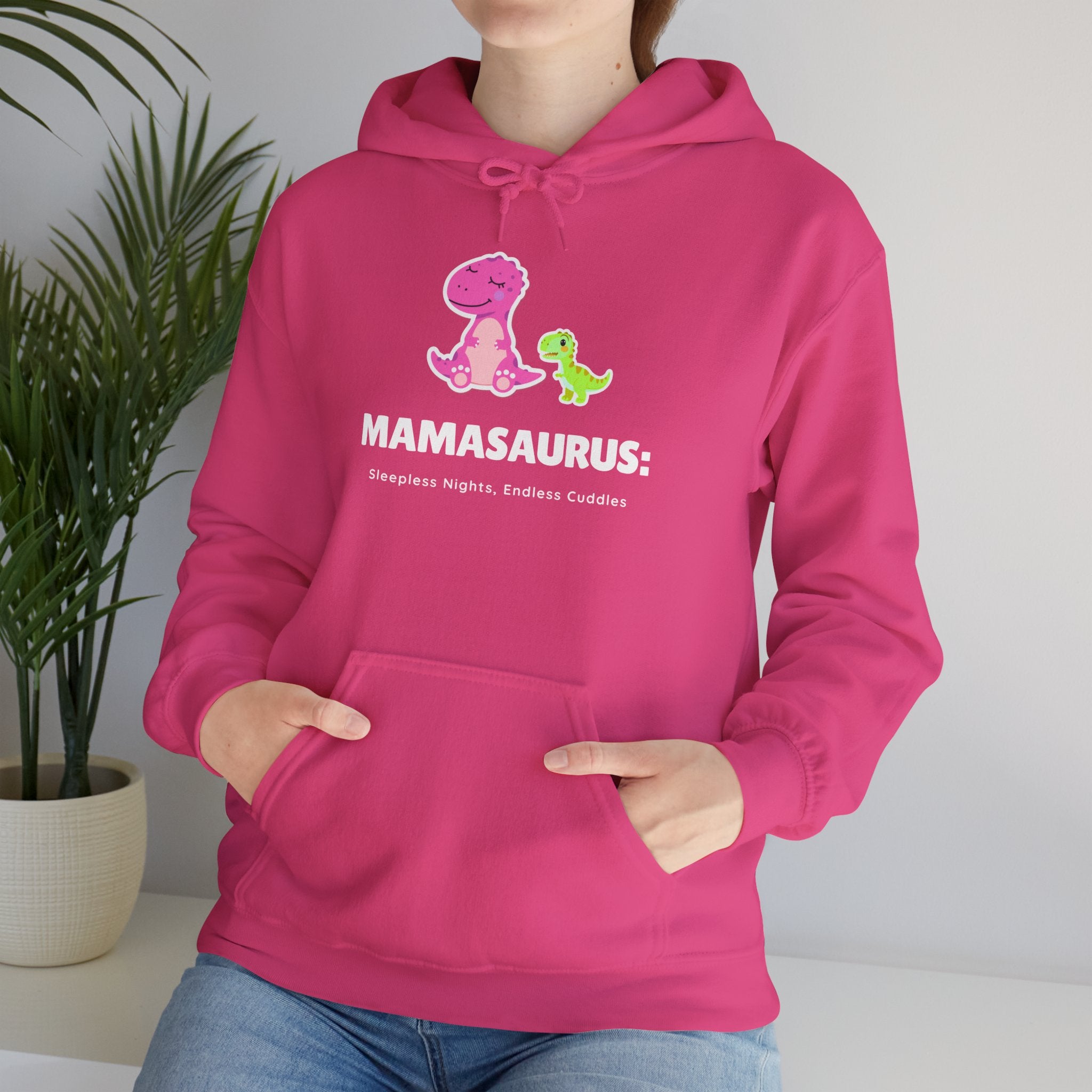 Hoodie | 'Mamasaurus' Pink Mama Dino with Baby Sweater