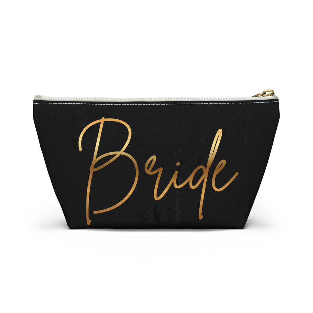 T Bottom Accessory Pouch | Bride in Gold Script Cosmetic Bag