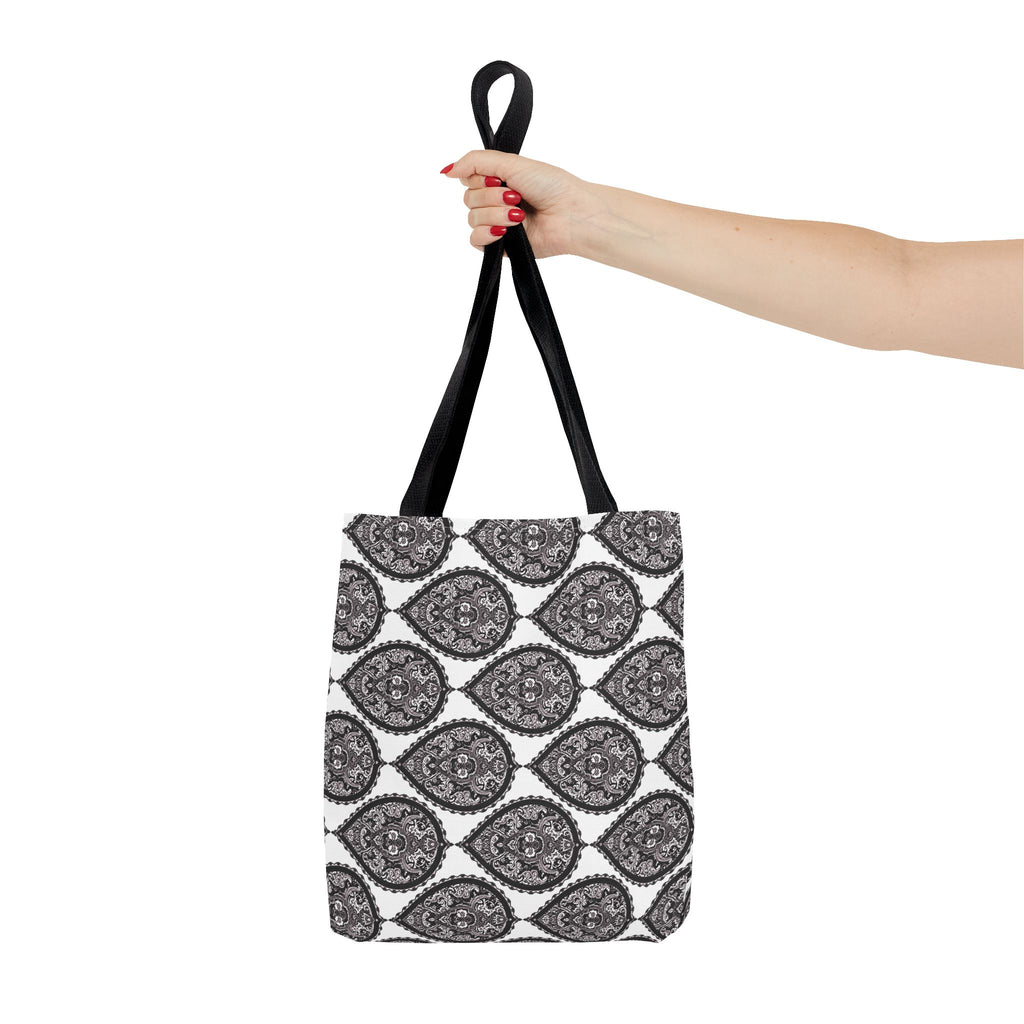 Tote Bag | Black & White Paisley Pattern