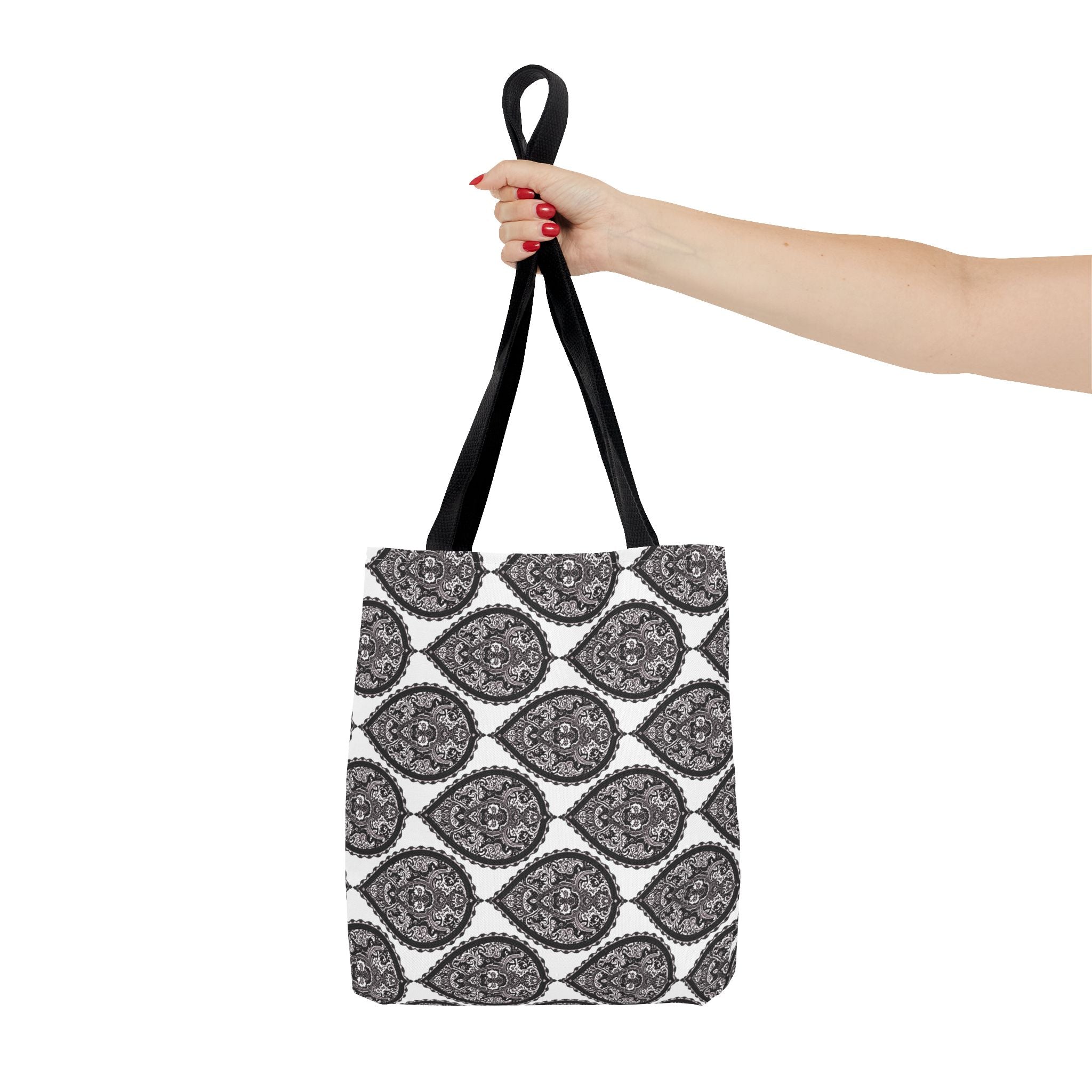 Tote Bag | Black & White Paisley Pattern