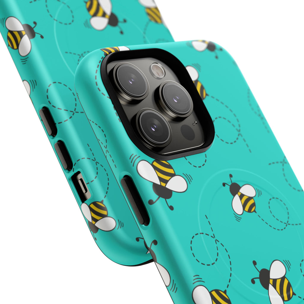 Phone Case | Cute Turquoise Bumblebee Tough Magnetic Phone Case